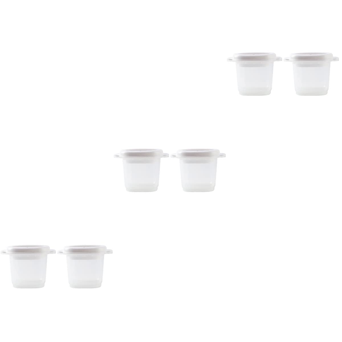 Hemoton 6-Piece Microwave Safe Rice Storage Containers - BPA-Free White Steamed Rice Boxes for Office Lunch, Meal Prep & Leftovers | Stackable Food Containers for Microwave, Fridge & Freezer Use