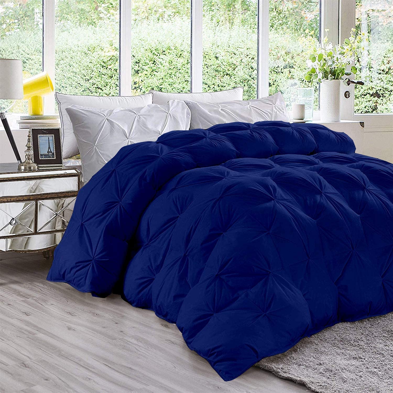 1 PC Fluffy Comforter for Twin/Twin XL Size Bed - Royal Goose Down Alternative, Baffle Box & Pinch Pleat Design, 500 GSM All-Season Cotton Comforter - Ultra Soft & Comfortable for Cozy Bedroom, Guest Room or Dorm