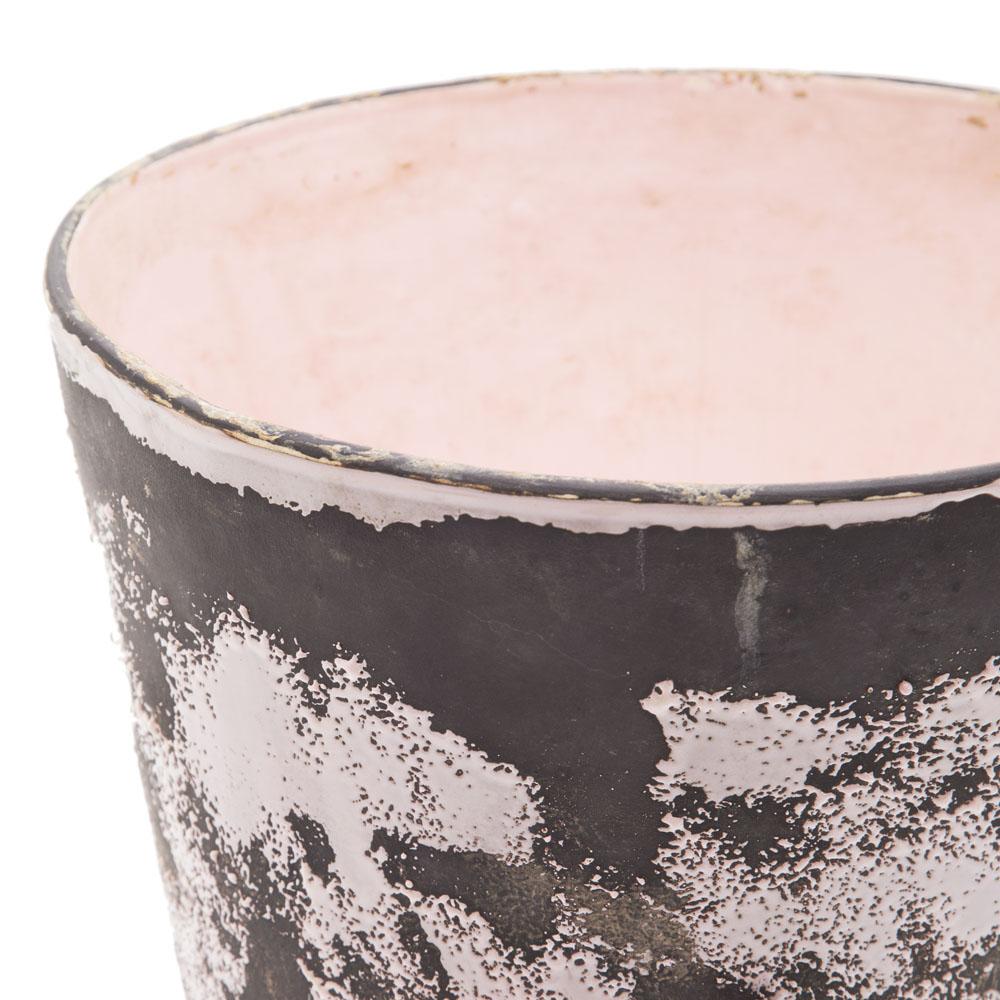 Stylish Black and Pink Flower Pot with Stand - Modern Indoor/Outdoor Planter for Home Decor, Office, Garden, Patio & Balcony
