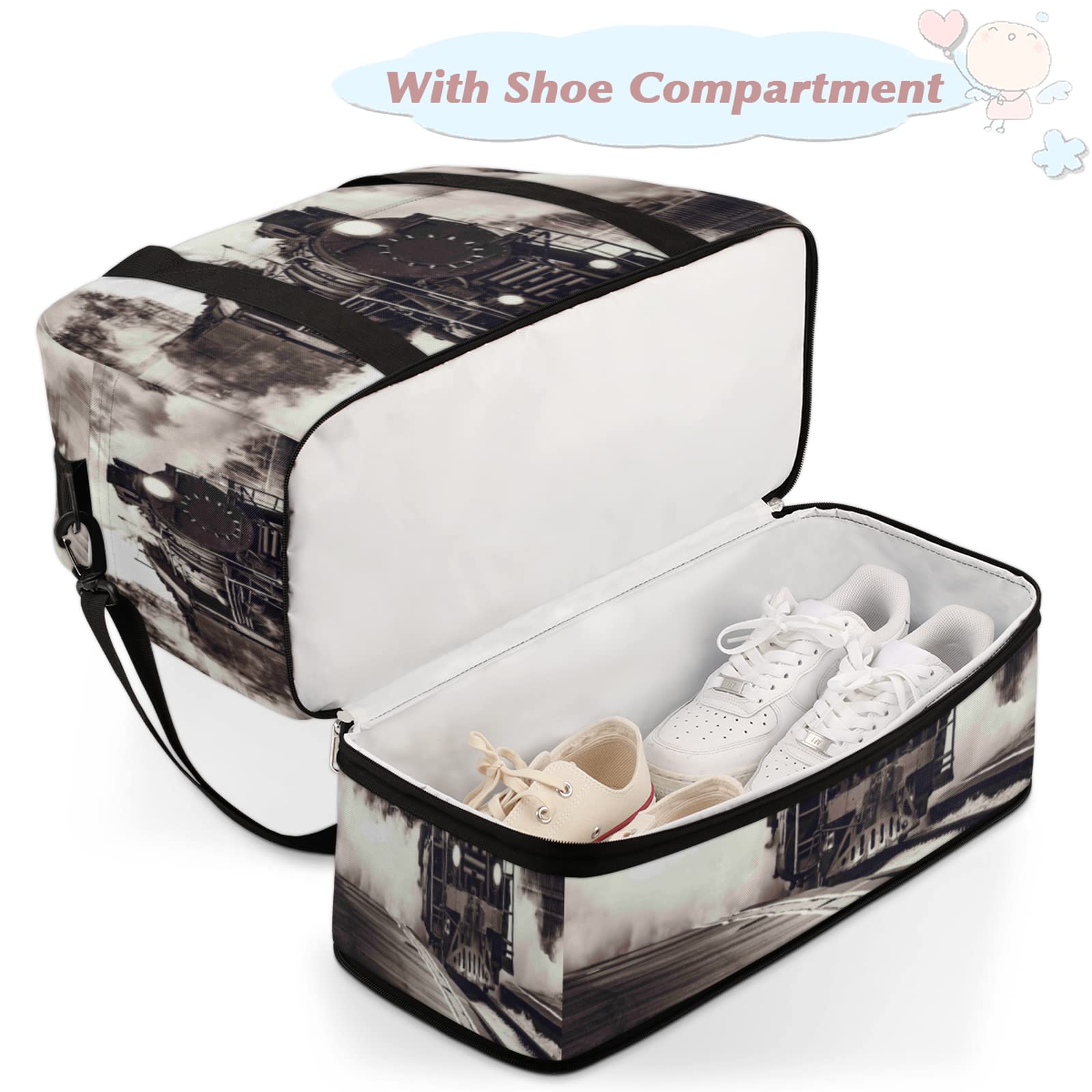 Foldable Travel Duffel Bag for Men & Women - Water-Resistant Gym Bag with Shoe Compartment & Adjustable Shoulder Strap - Perfect for Sports, Gym, Overnight Trips & Weekend Getaways | Carry-On Luggage Approved