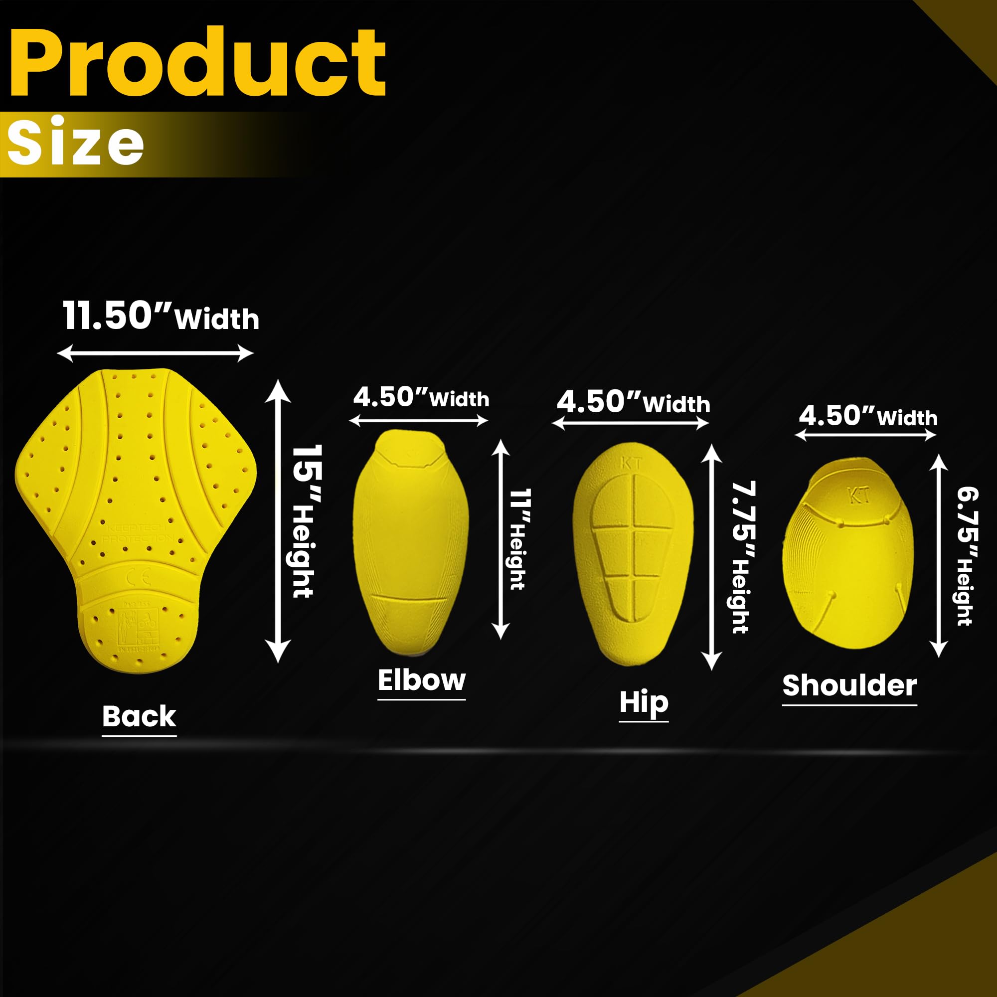 CE Level 2 Certified 8-Piece Motorcycle Armor Set - Back, Shoulder, Hip, Thigh & Elbow Protectors for Riding Gear | Impact Protection for Street Bikes, Cruisers & Adventure Motorcycles