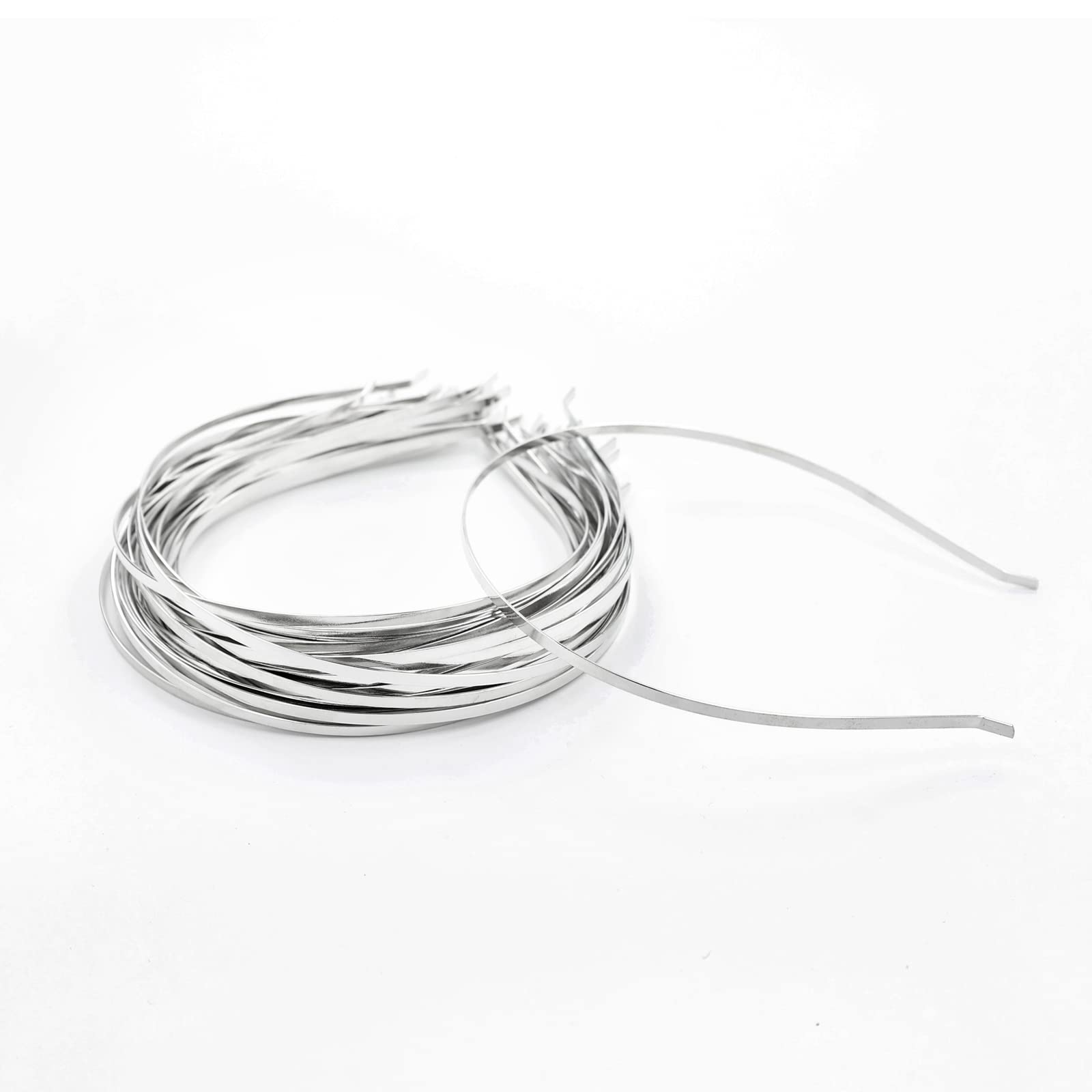 30 Pack Bulk 3MM Silver Plain Blank Hard Skinny Thin Metal Headbands Base Wire Hair Bands Clasps Tiara Headband DIY Crafting Hair Accessories for Women - Perfect for Bridal, Prom, Cosplay & Everyday Hairstyling