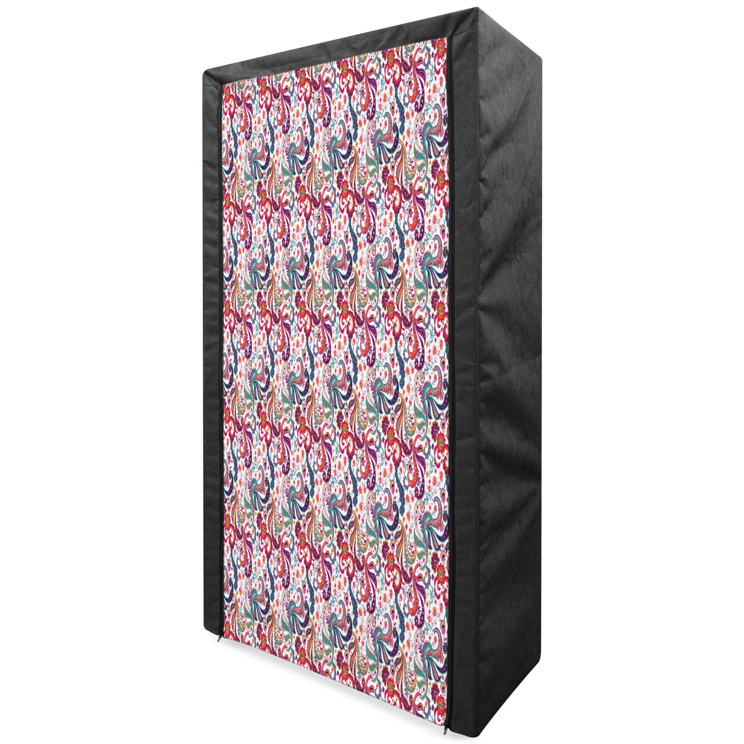 Ambesonne Paisley Portable Fabric Wardrobe with Shelves - 33.5