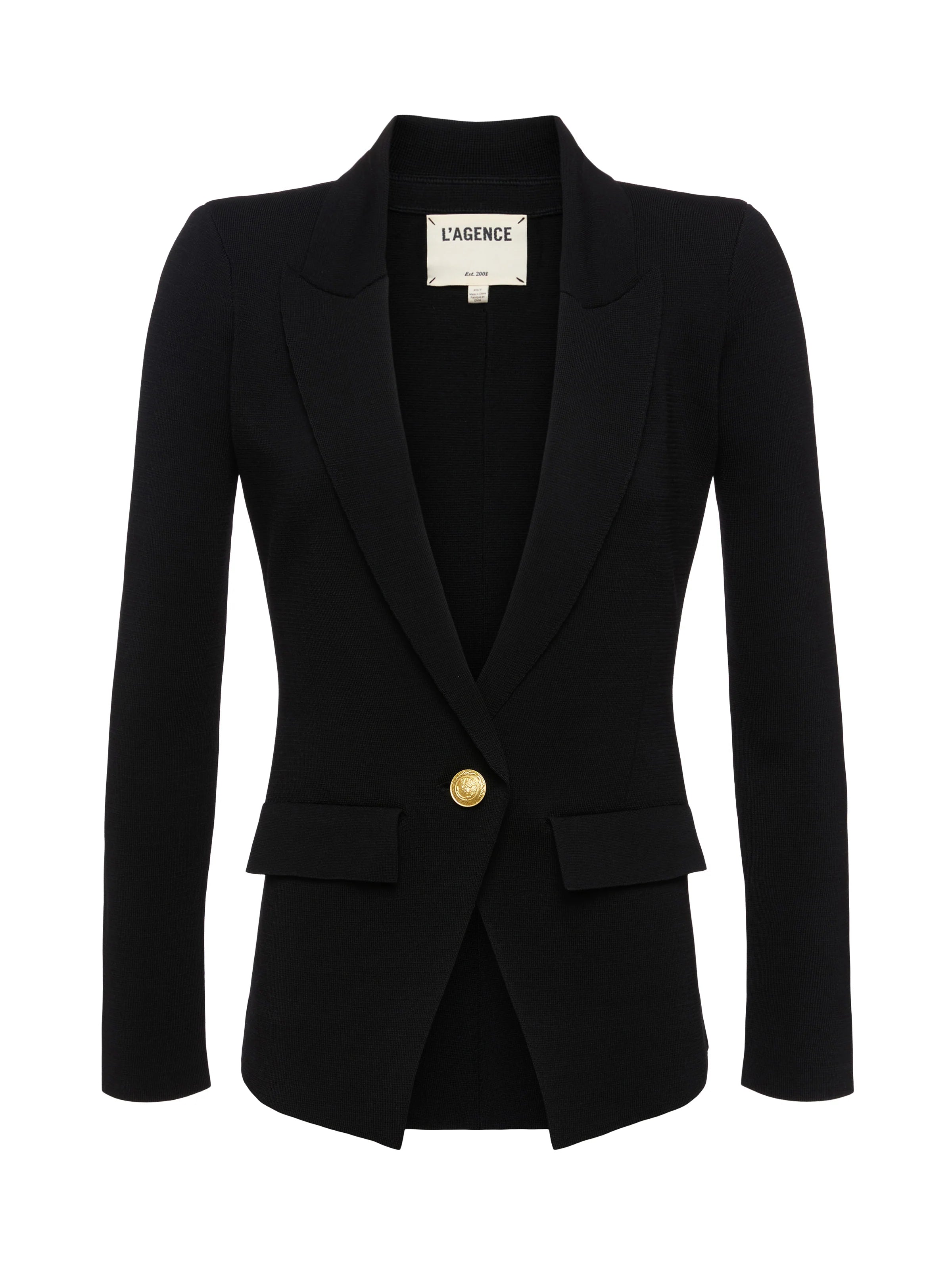 Chamberlain Knit Blazer for Women - Black & Gold Slim Fit Blazer Jacket | Office Wear, Business Casual, Dinner Date Outfits