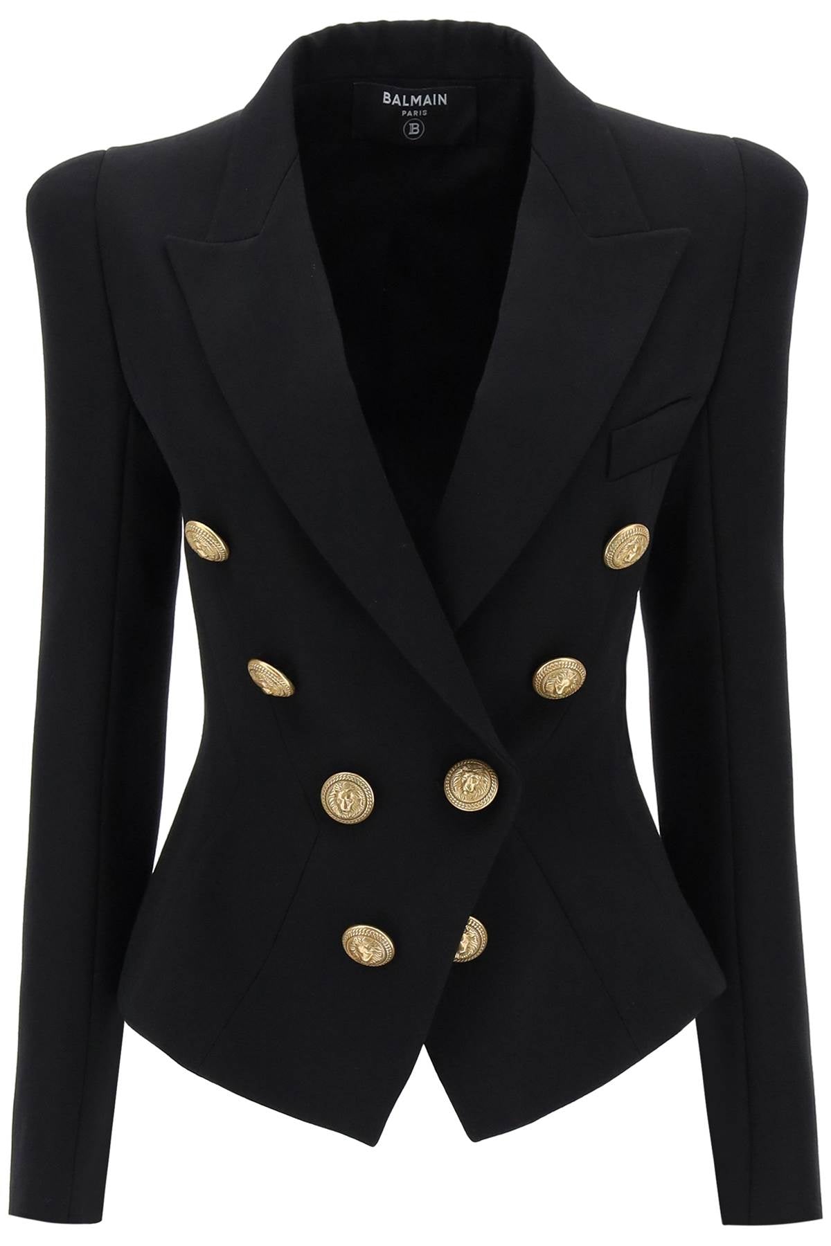 Balmain Wool Double Breasted Fitted Jacket for Men - Elegant Formal Wear for Business, Office & Special Occasions