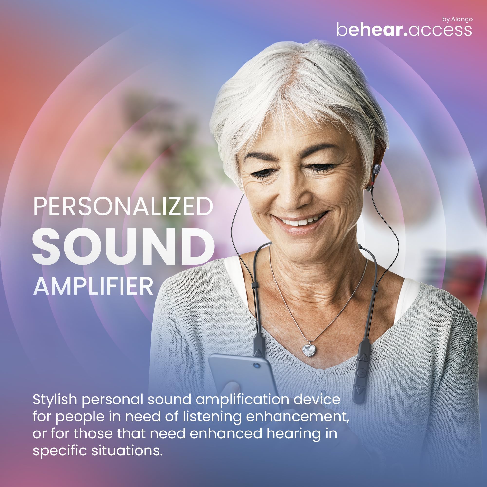 HearLink Wireless TV Sound System - Bluetooth Audio Transmitter & Hearing Amplifier Headphones for Seniors | Low Latency, Long Range Personal Sound Amplifier | Perfect for TV Watching, Movies, and Home Entertainment
