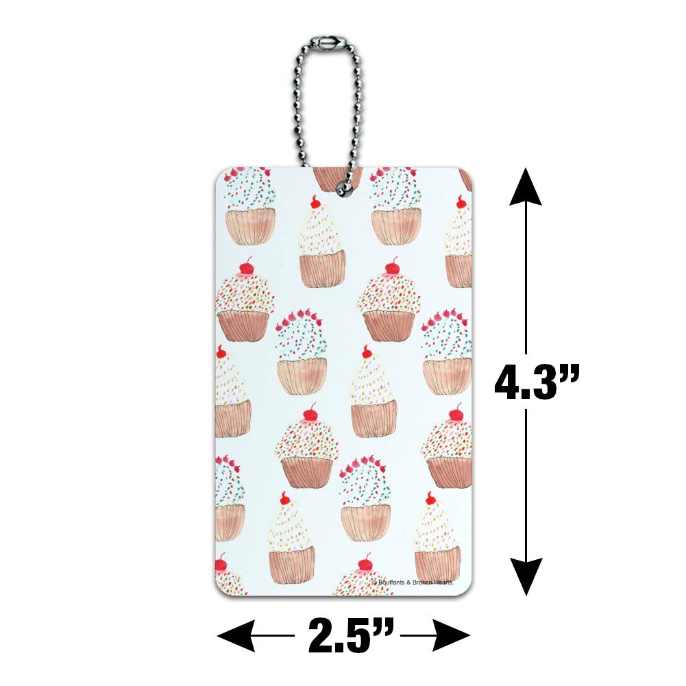 Elegant Cupcake Dessert Pattern Luggage Tag - Durable Suitcase ID Card for Carry-On Bags - Perfect for Travel, Vacation & Business Trips