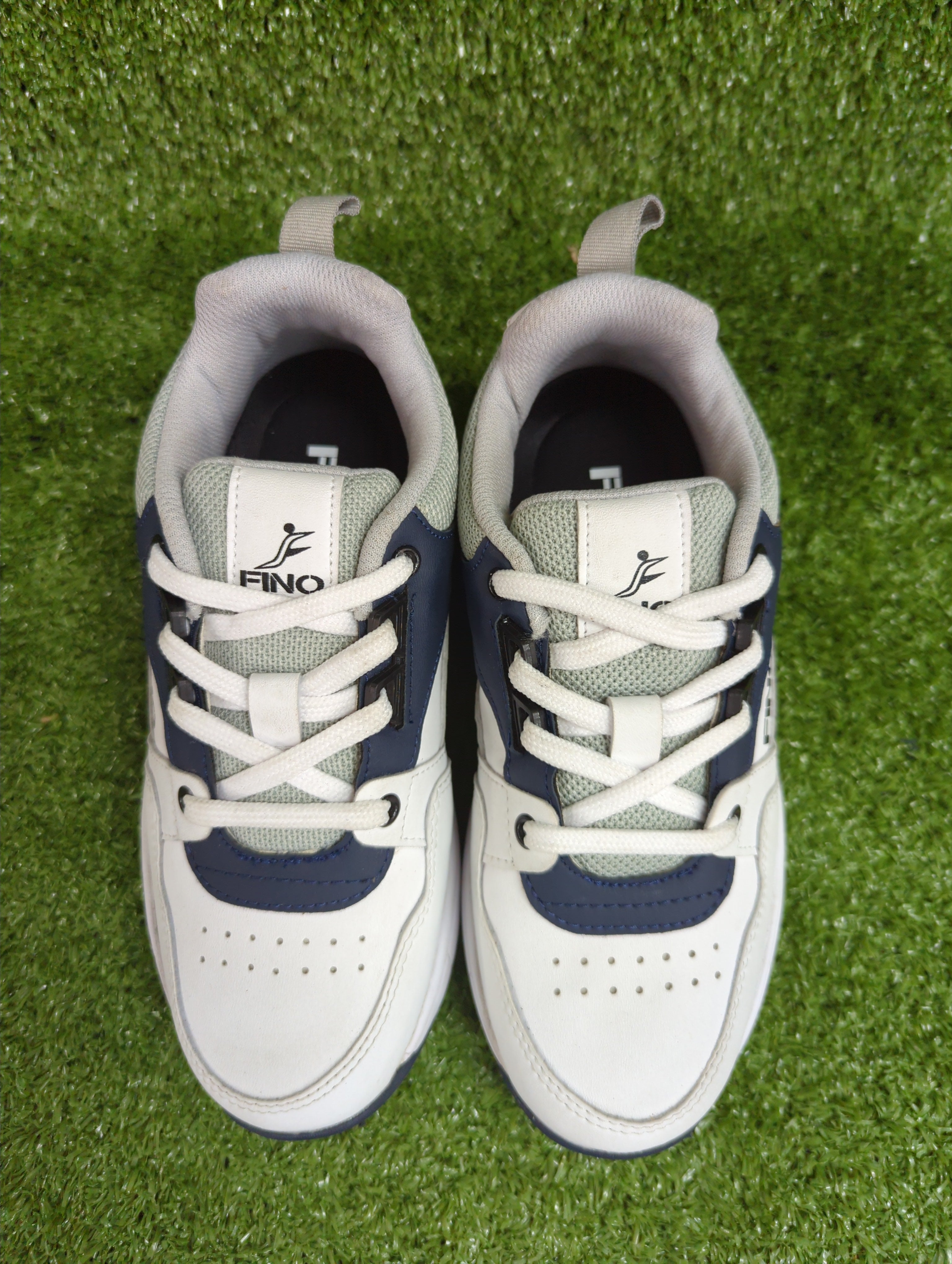 FINO C 12 Junior Cricket Shoes for Boys - Navy Blue & Dark Gray | Lightweight & Durable for Practice & Matches