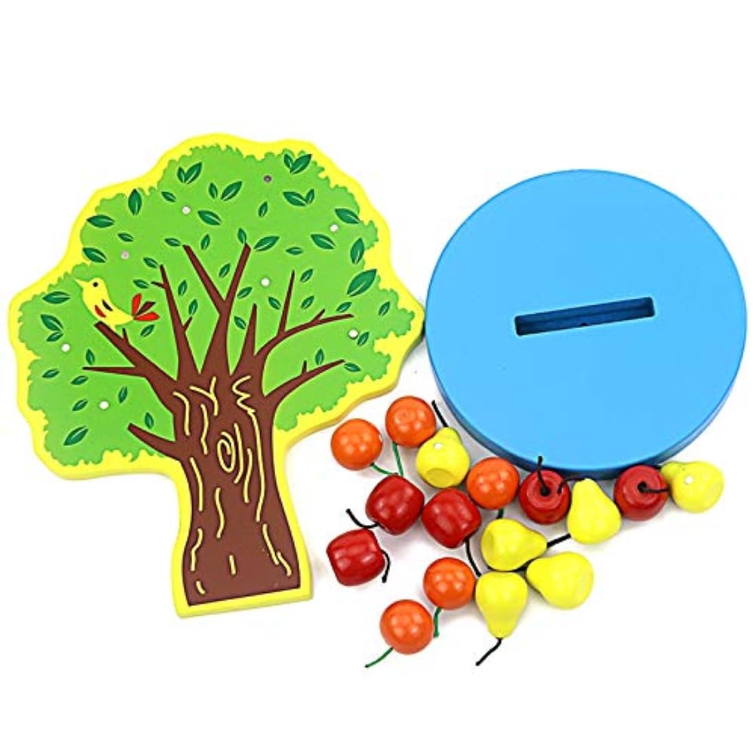 Kids Magnetic Fruit Tree Toy - Educational Geometric Assembling Game for Toddlers, Fun Apple Picking & Fruit Skewers Table Game - Perfect for Preschool Learning & Family Game Night