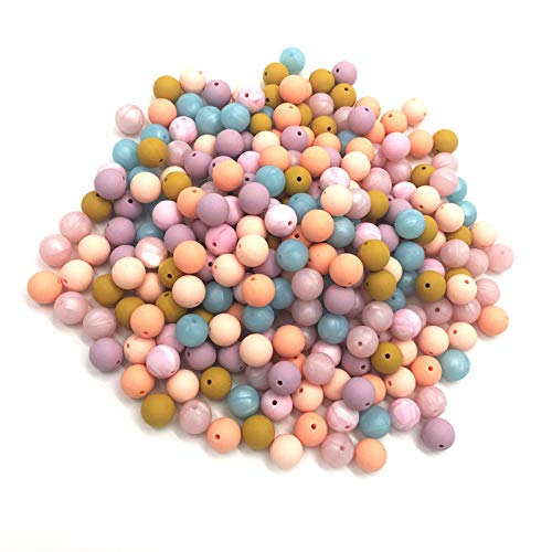 100pcs 15mm Silicone Round Beads Bulk - DIY Jewelry Making Supplies for Necklace, Bracelet, Keychain Accessories - Soft Pearl Beads for Mom Gift & Craft Projects (Light Green) - Perfect for Handmade Jewelry, Party Favors & Kids Crafts
