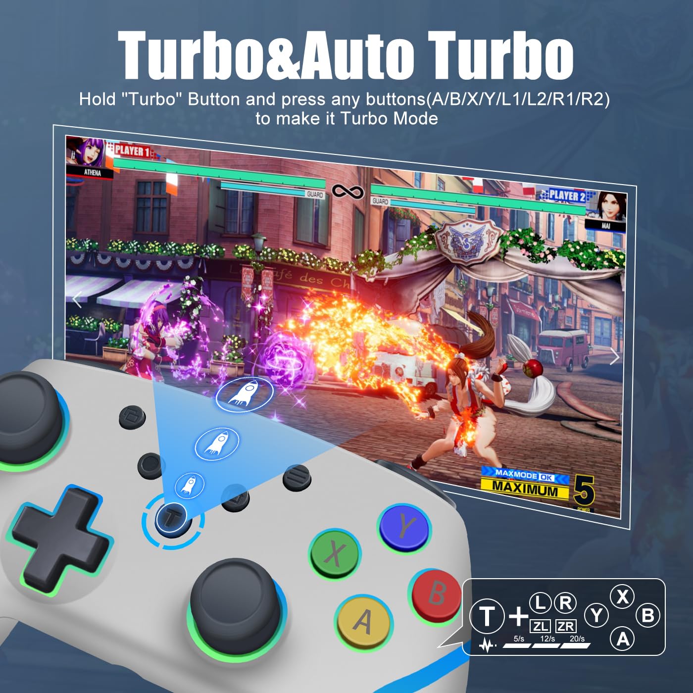 Wireless Xbox 360 Controller with RGB LED Lights - 2.4GHz Gaming Controller Compatible with Xbox 360/Xbox 360 Slim | Built-in 800mAh Battery & 3.5mm Audio Jack | Grey - Perfect for Long Gaming Sessions & Multiplayer Battles