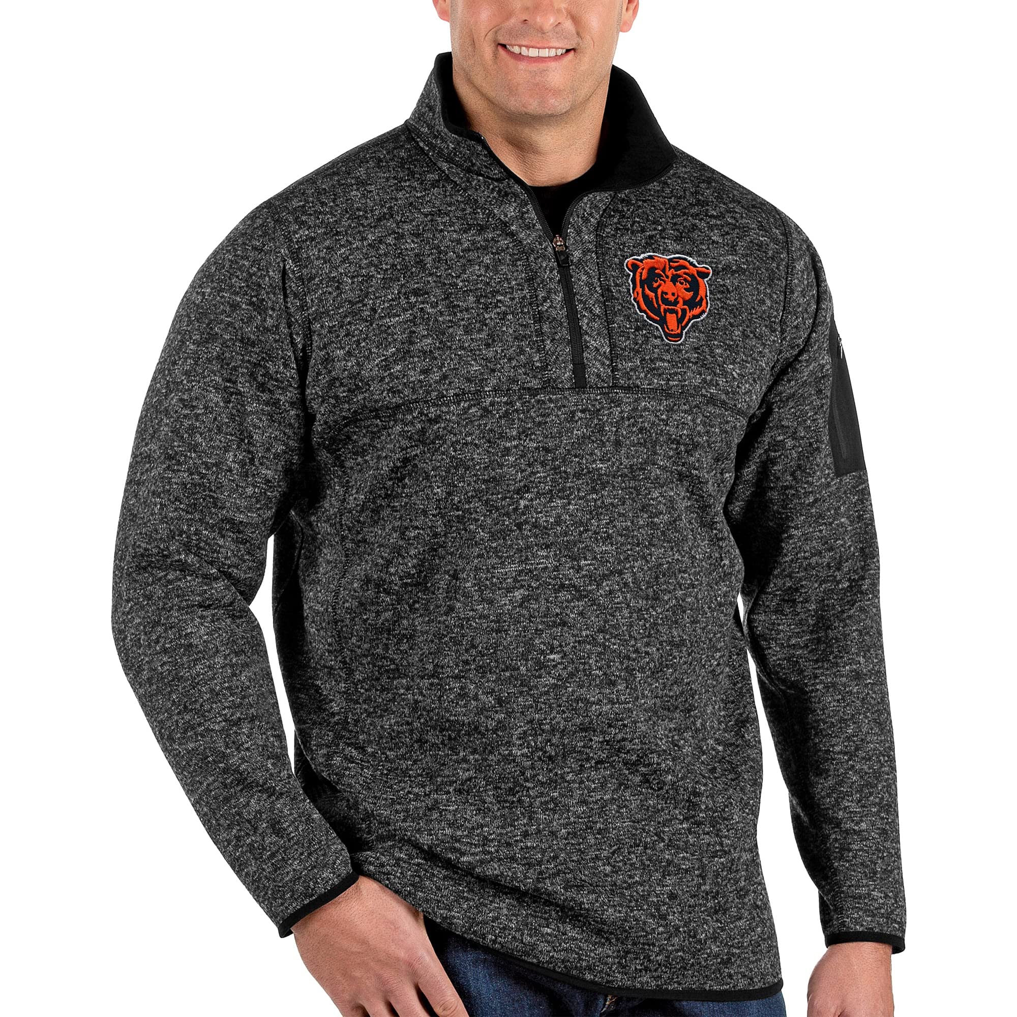 Antigua Men's NFL Fortune Big & Tall Quarter-Zip Pullover Jacket - Football Fan Outerwear for Game Day & Casual Wear