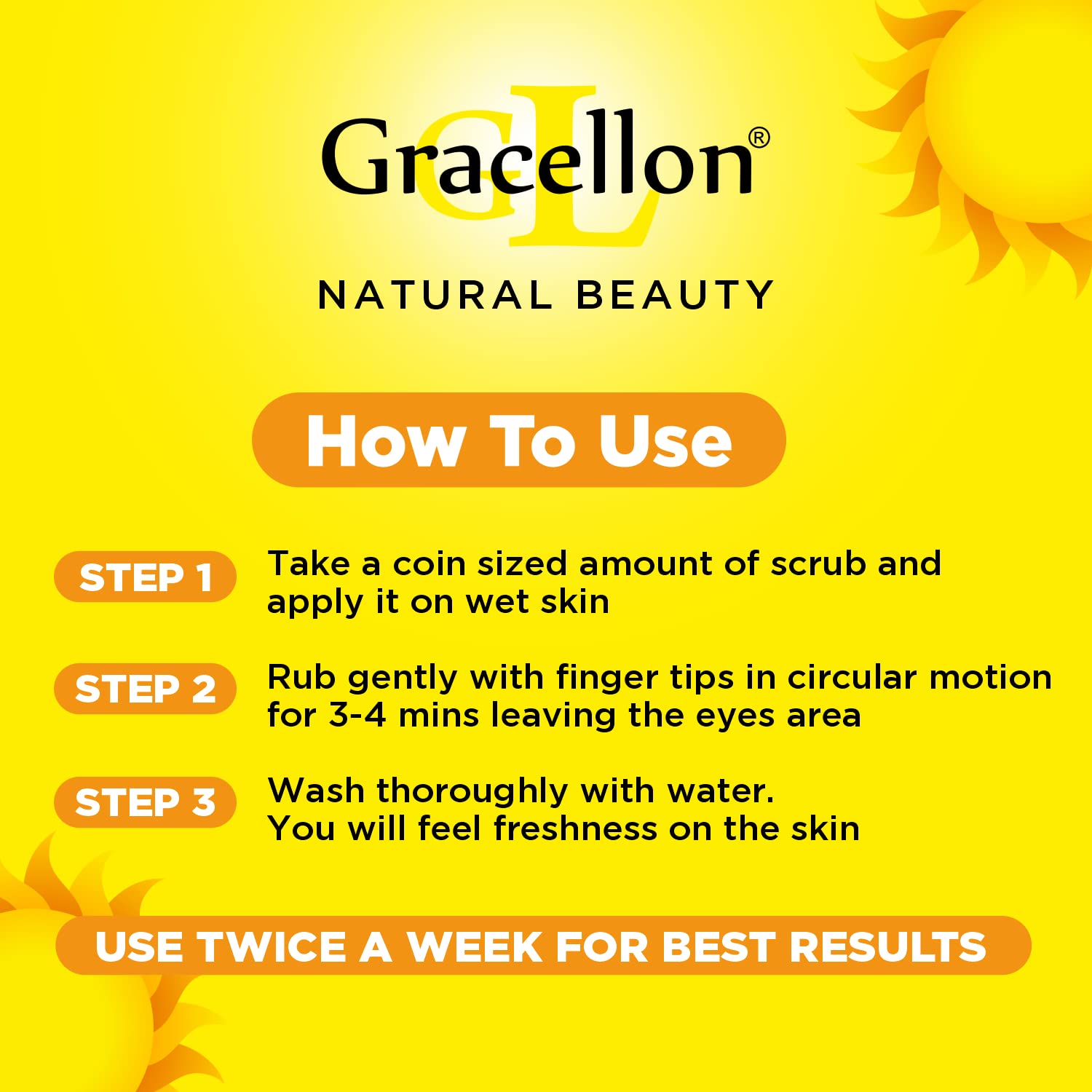 Gracellon Exfoliating Face & Body Scrub for Tan Removal - Brightening & Smoothing Skin Care for Glowing Complexion | Perfect for Post-Sun Care & Daily Skincare Routine