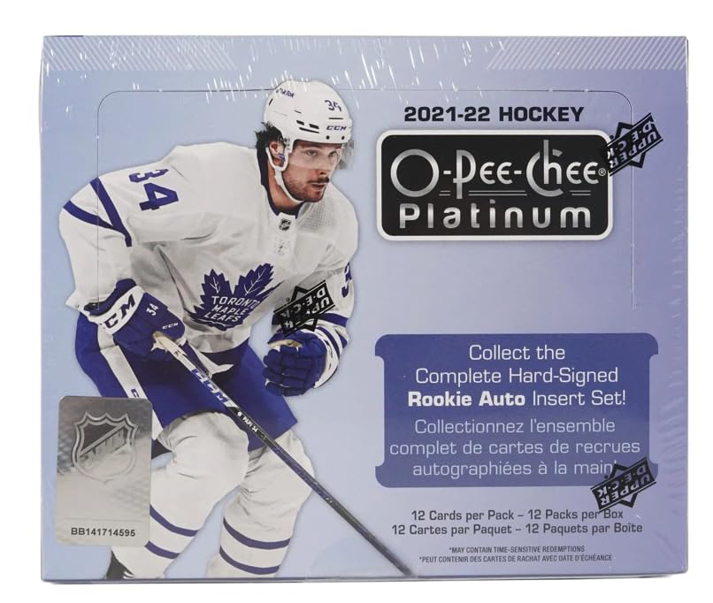 2021/22 O-Pee-Chee Platinum Hockey Hobby Box - 12 Packs (144 Cards) | NHL Trading Cards Collection for Collectors & Fans | Perfect for Sports Memorabilia Displays & Card Trading Events