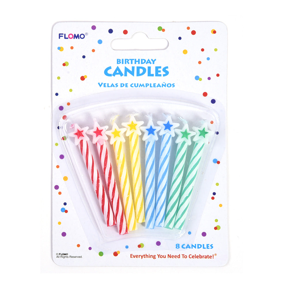 28-Pack Assorted Color Star Birthday Candles for Cake Decorating, Party Supplies, and Celebrations