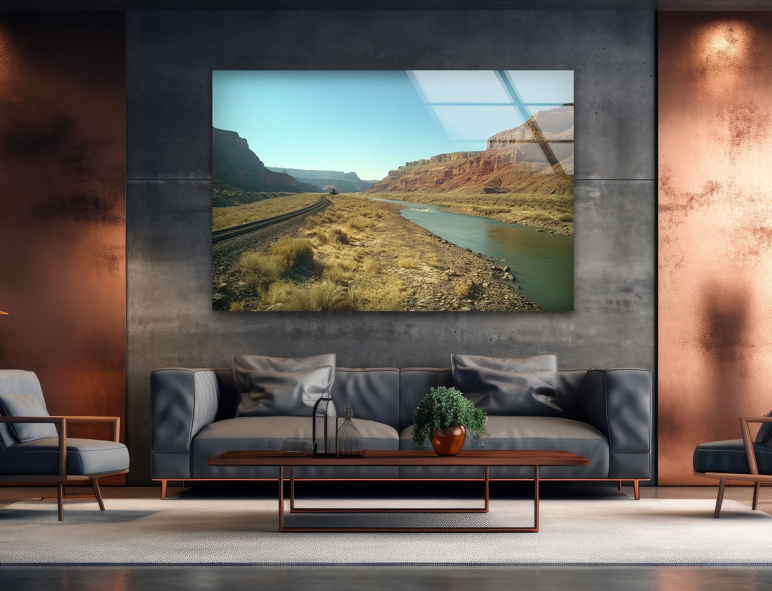 Stunning Utah Mountains Glass Wall Art - Handcrafted Landscape Decor for Living Room, Bedroom & Office | Perfect Gift for Nature Lovers