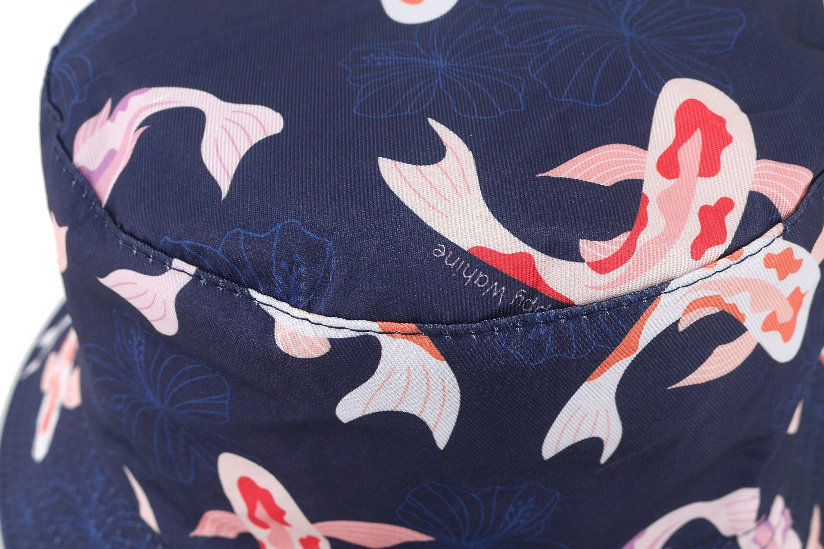 Stylish Koi Print Navy Bucket Hat for Men & Women - Sun Protection Outdoor Fishing Hiking Beach Hat