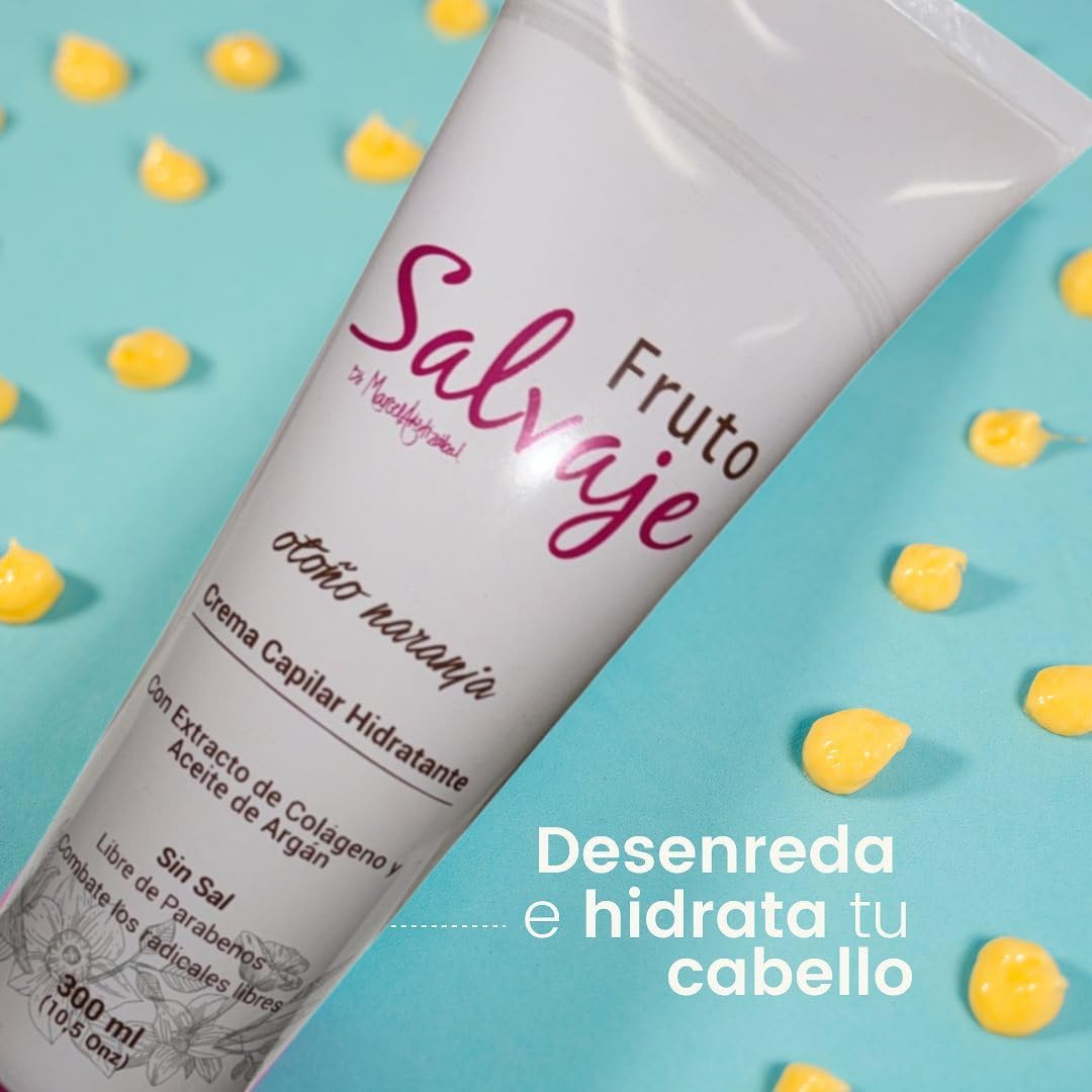 2 Pack Fruto Salvaje Shampoo Petunia de Paz 300ml for Dry Hair + Hydrating Hair Cream Conditioner 300ml - Moisturizing Hair Care Set for Damaged & Frizzy Hair - Perfect for Fall Hair Repair & Daily Nourishment