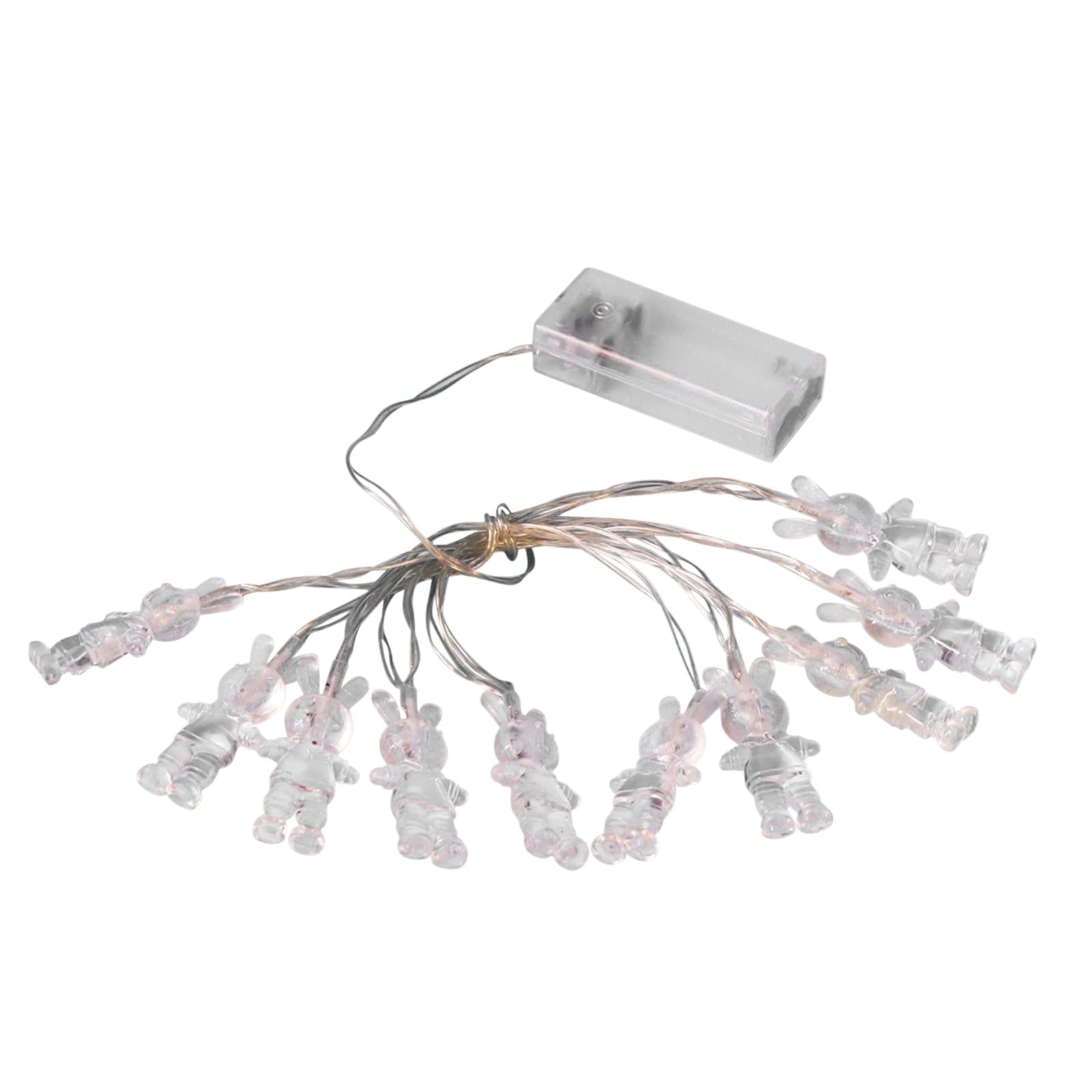 BONAQA Decorative LED Battery String Lights - 10 Fairy Lights Bunny Easter Decor, Indoor Craft Lighting for Easter, Parties, Weddings, and Home Decor