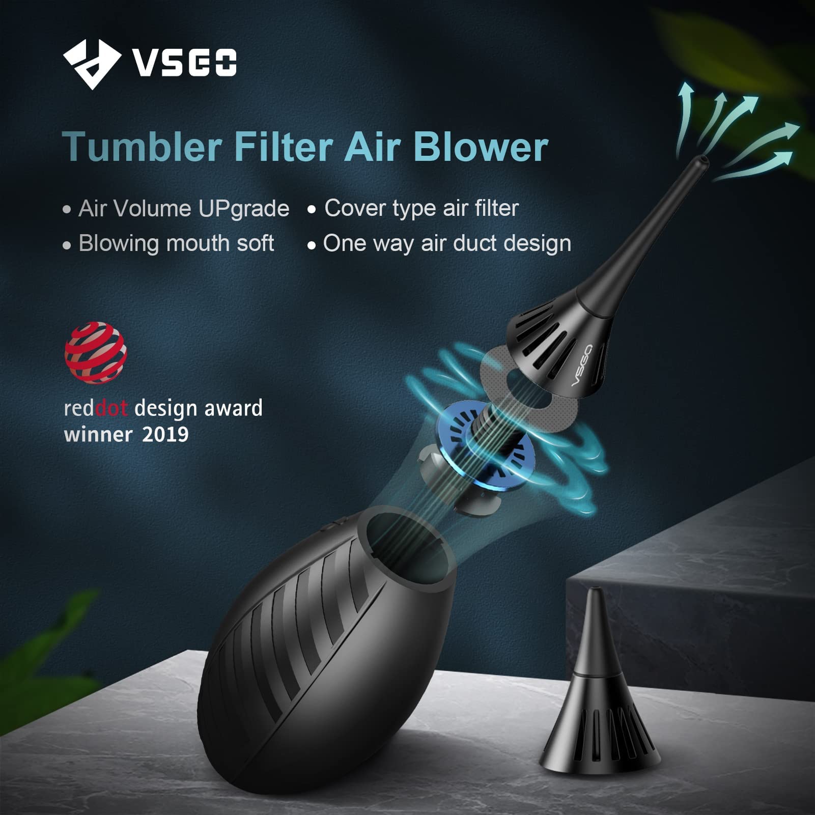 VSGO VS-A3E Professional Camera Cleaning Kit - Portable Bag, Air Blower, Lens Cleaning Pen, Spray, Cotton Swabs & Microfiber Cloth with V-B03E Outdoor Air Blower | Perfect for DSLR, Mirrorless & Action Camera Maintenance