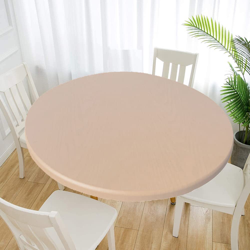 Waterproof Elastic Edged Tablecloth - 95x29 Inch Rectangular Champagne Table Cover for Outdoor, Patio, Kitchen & Dining Room | Wipeable, Tight Fit | Perfect for BBQs, Parties & Everyday Dining