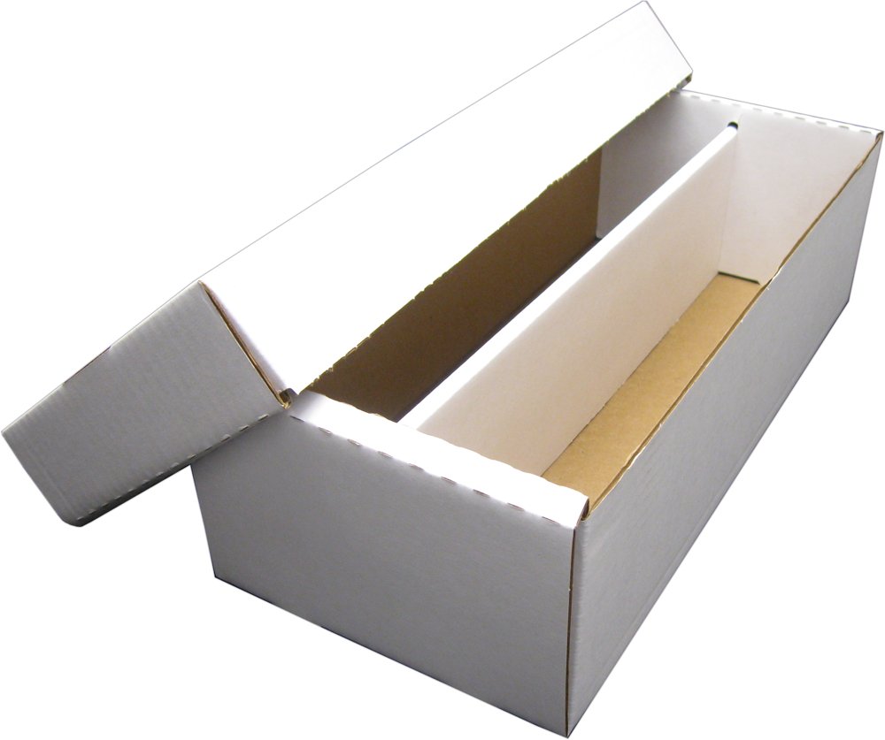 BCW Trading Card Storage Box - 1 Count | Holds 1600 Standard Cards or 300 3x4 Toploaders | Organizer for Sports Cards, MTG, Pokemon & Collectibles | Durable Cardboard Gaming Storage | Easy Assembly | Perfect for Card Collectors, Game Nights & Conventions