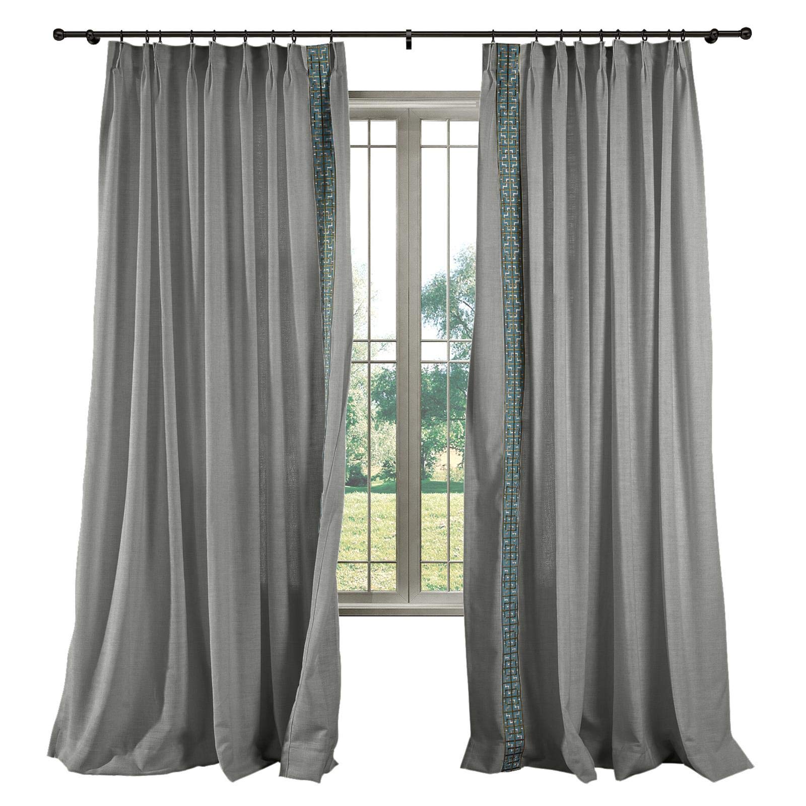 Thermal Insulated Linen Curtains for Small Windows - Rock Grey, 26x54