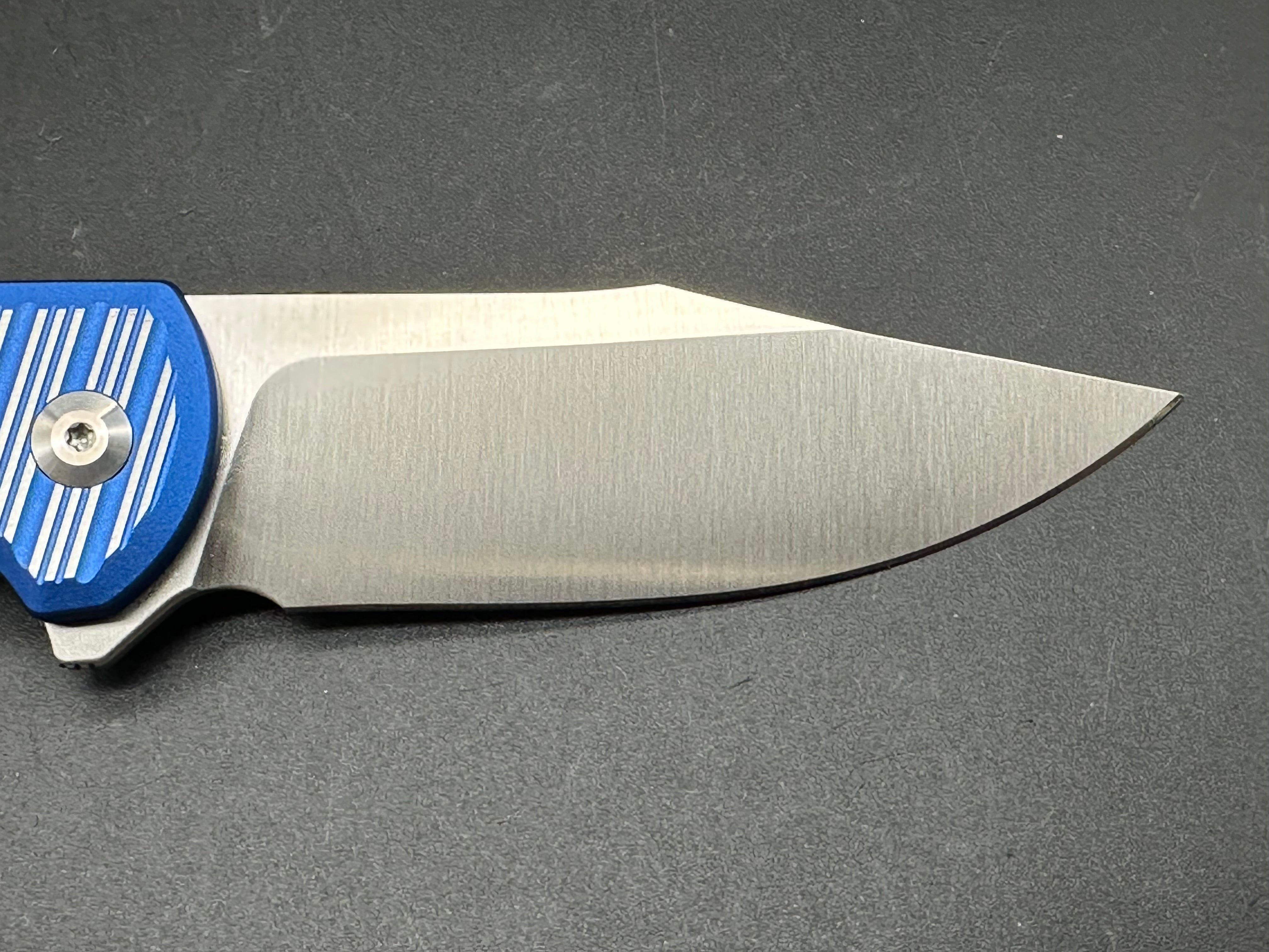 CIVIVI STORMHOWL Folding Knife - Bright Blue/Satin Flat Aluminum Handle, Nitro-V Steel Blade, Clip Point Plain Edge - EDC Pocket Knife for Outdoor Camping, Hiking & Everyday Carry (Model C23040B-2)