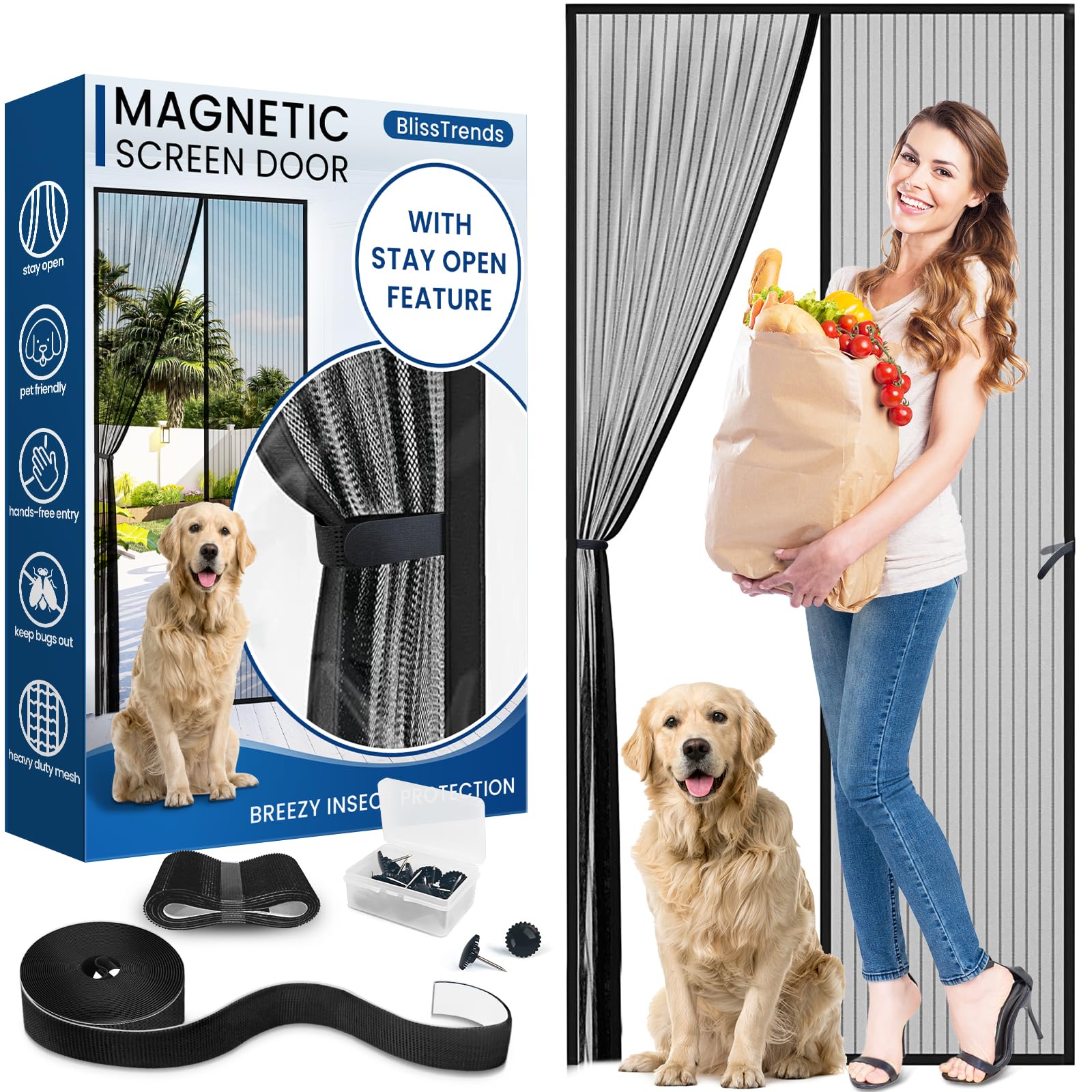 Magnetic Screen Door with Strong Magnets - 38