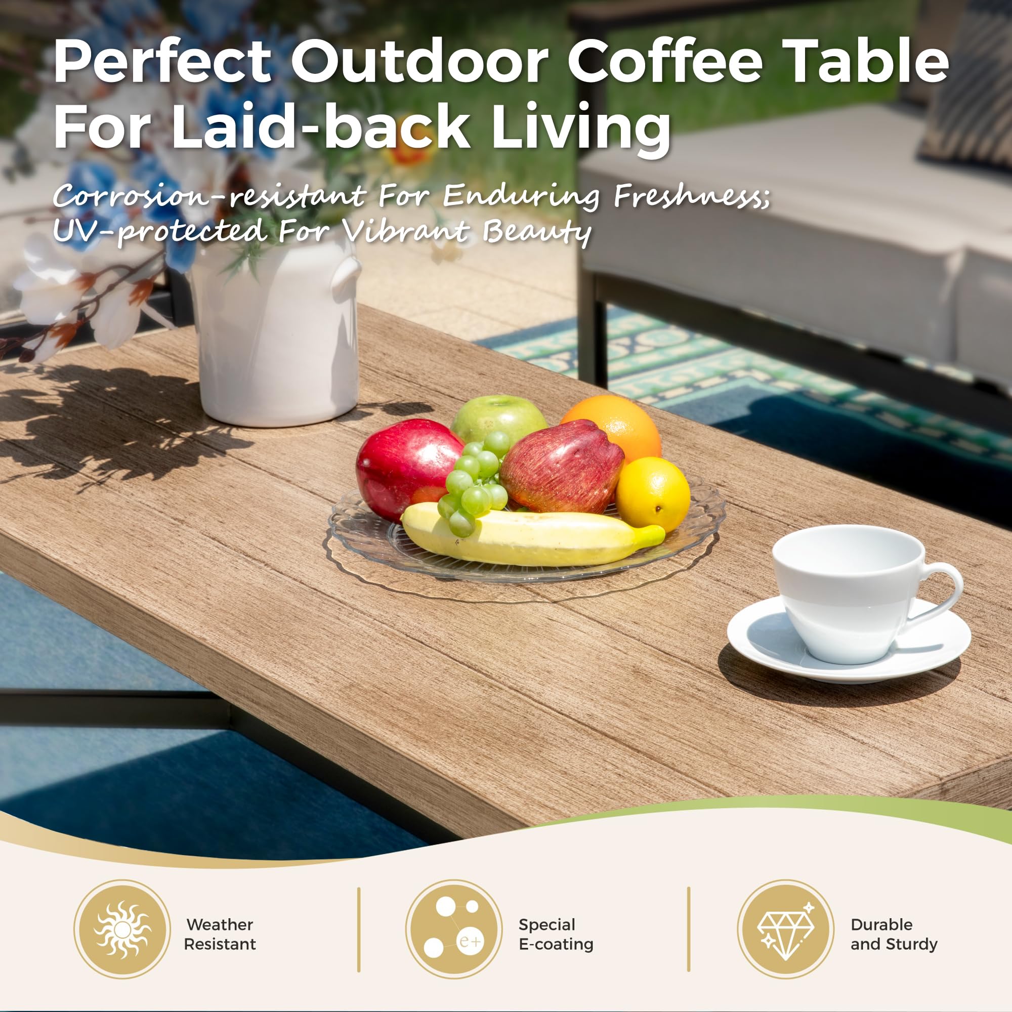 4-Piece All-Weather Wicker Patio Furniture Set with 5.5