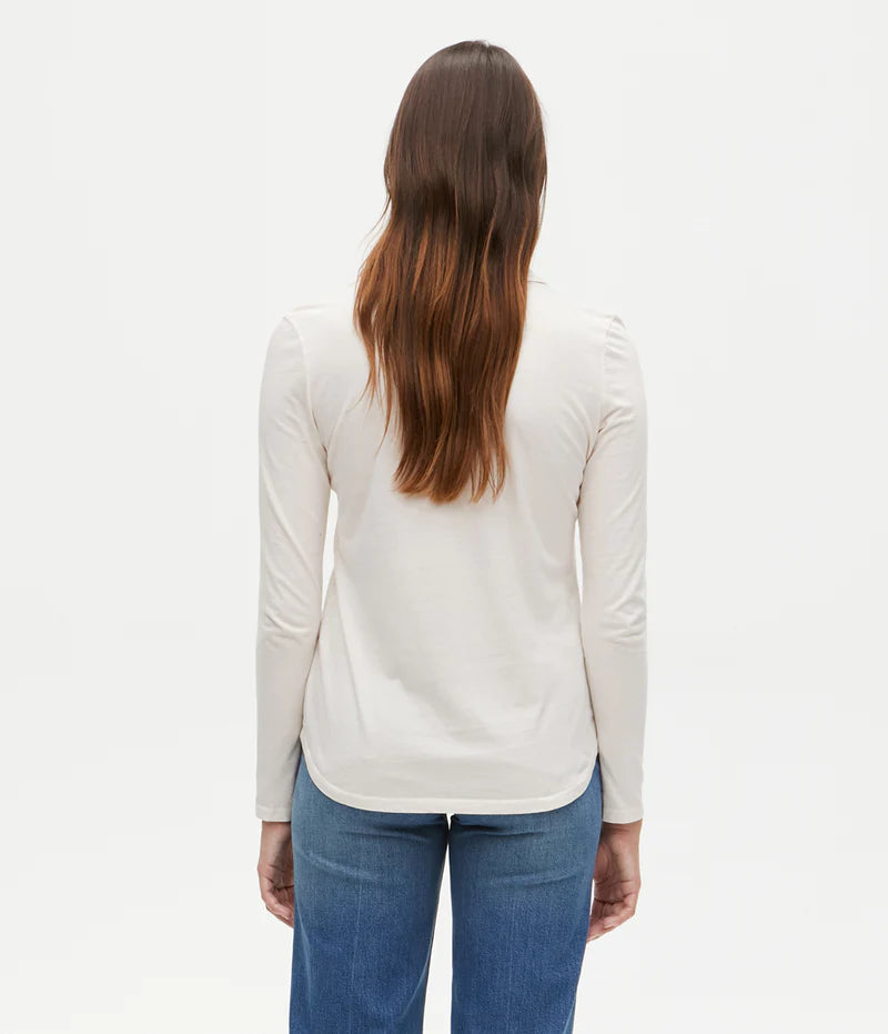 Caroline Button Down Tee - Women's Casual Short Sleeve Shirt in Chalk White | Perfect for Office Wear, Weekend Outfits & Summer Fashion