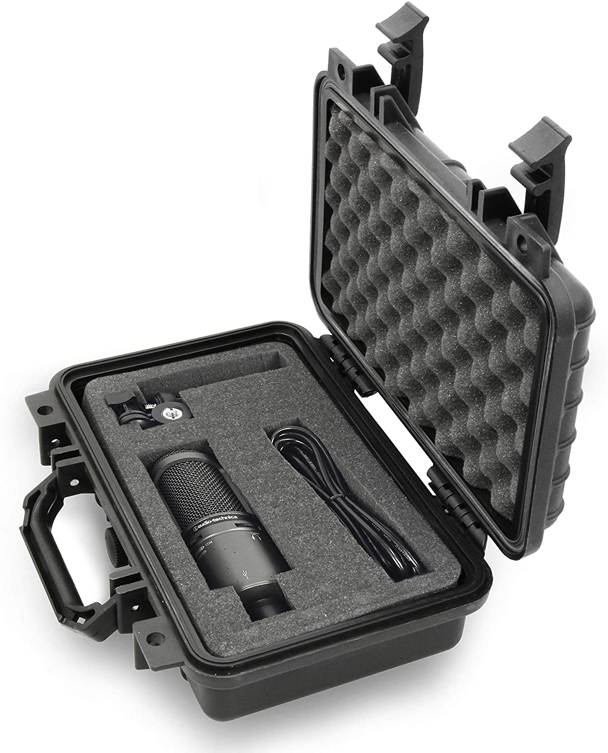 CASEMATIX 12 Microphone Case - Compatible with Rode Procaster, Behringer, MXL, Nady, Shure & More - Durable Protective Storage for Broadcast, Podcast & Vocal Mics up to 9