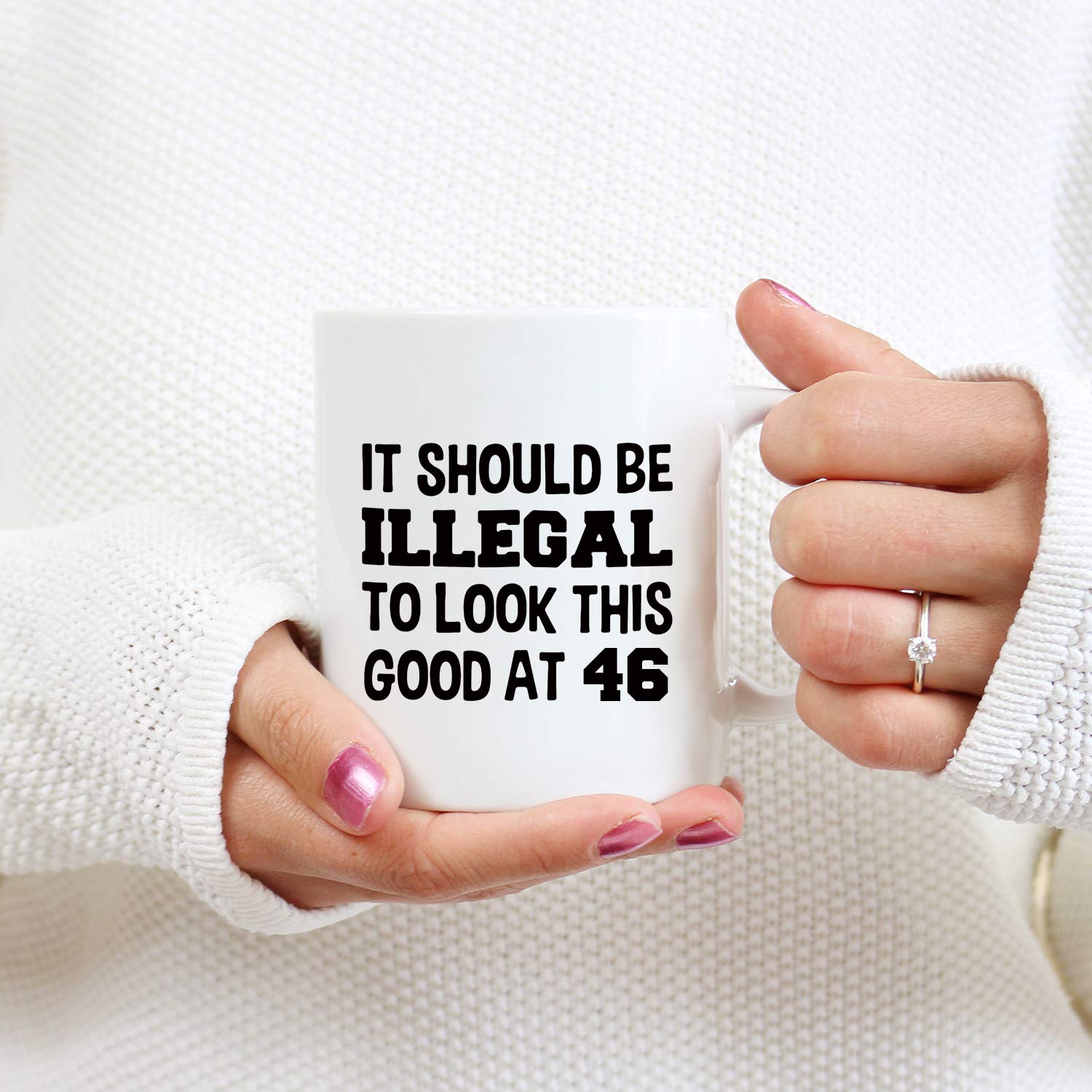 46th Birthday Gifts for Women Born in 1973 - 11oz Funny Coffee Mug for Mom, Wife, Sister, Friend, Colleague | Unique 46 Year Old Birthday Present | Perfect for Office, Home & Special Occasions