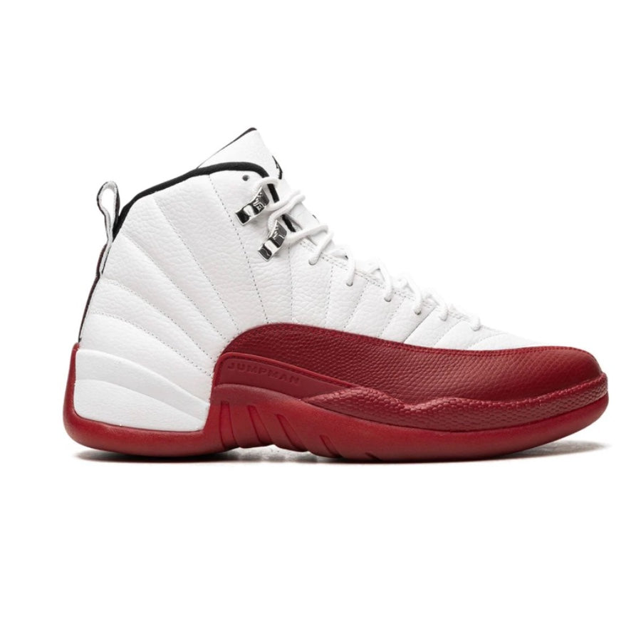 Air Jordan 12 Retro Cherry 2009 White Varsity Red Basketball Shoes - Men's Sneakers for Sports & Streetwear Fashion