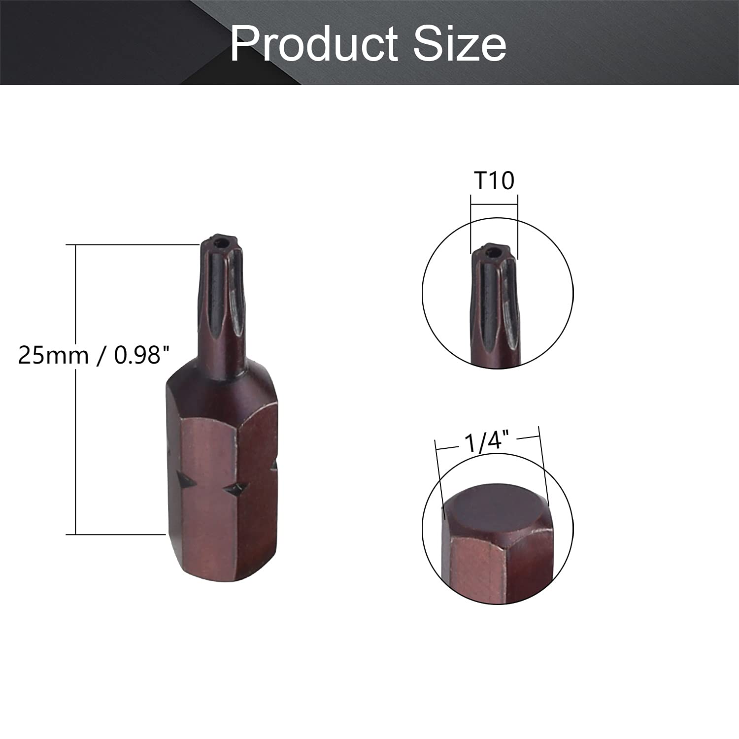 Utoolmart 12-Piece Magnetic Torx Security Screwdriver Bits Set - T10 1/4