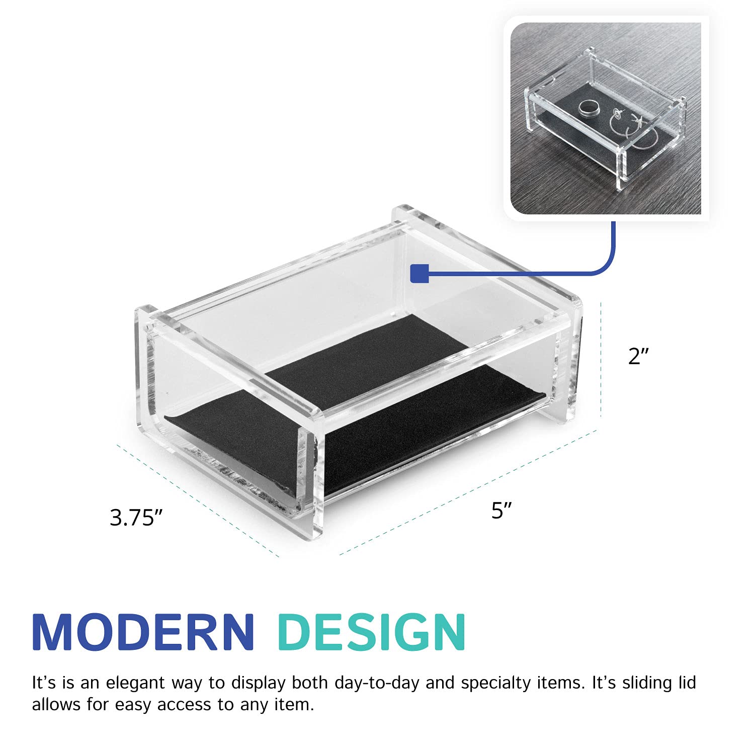 Clear Acrylic Hinged Storage Box - 3.75