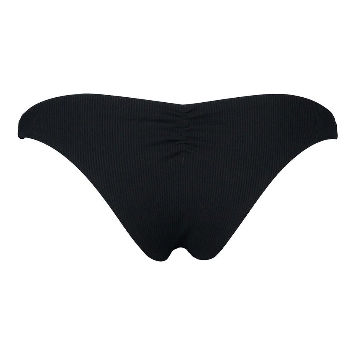 Hurley Women's Quick Dry Cheeky Swim Bottoms - Black Ribbed Bikini Bottoms for Swimming, Beach & Pool | Comfortable & Stylish Swimwear for Women