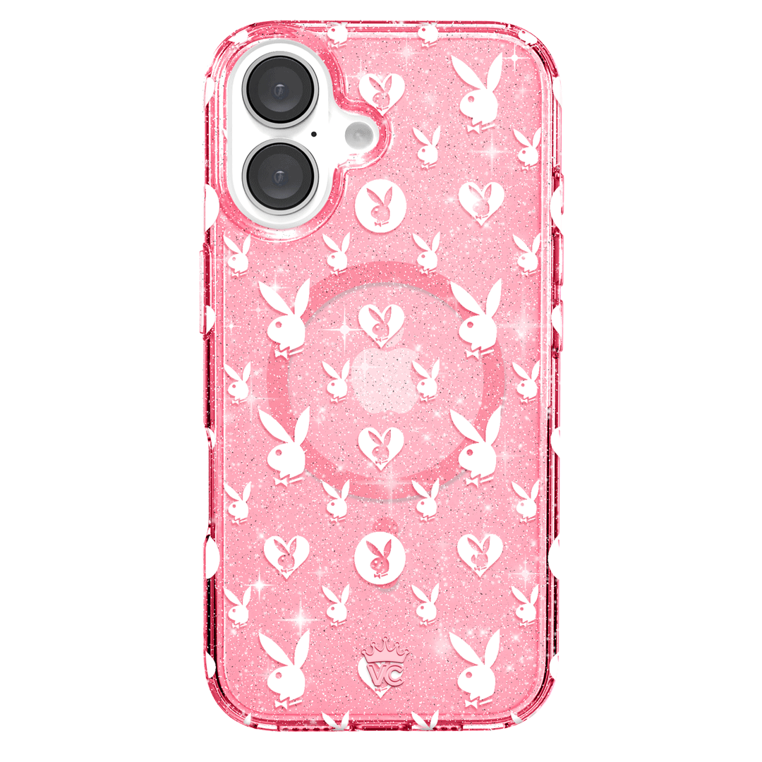 Playboy Pink Bunny Glitter iPhone Case - Cute & Stylish Phone Cover for iPhone 13/14/15 Pro Max - Perfect for Parties, Gifts & Everyday Fashion