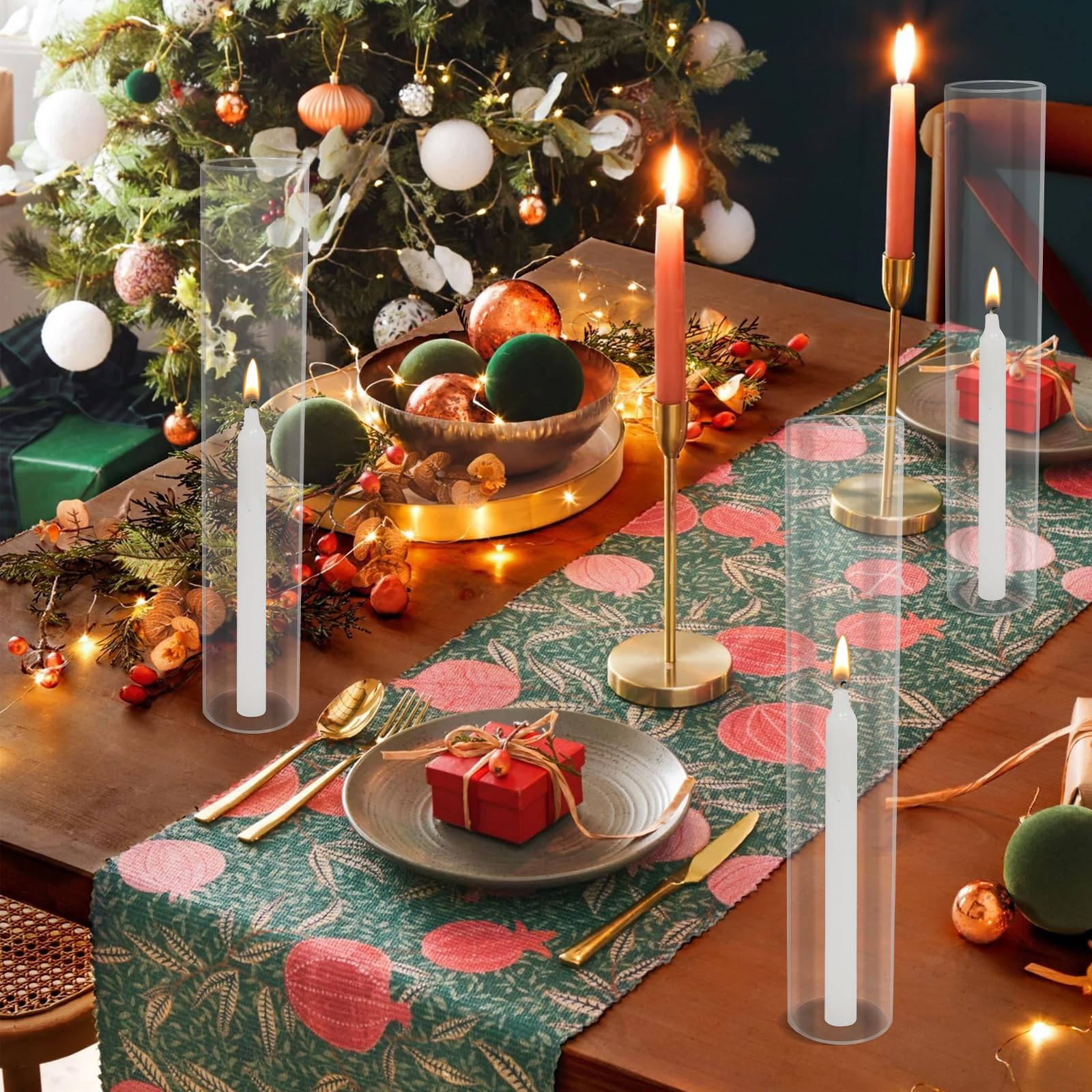 25 Pcs Clear Glass Hurricane Candle Holders - 2.5