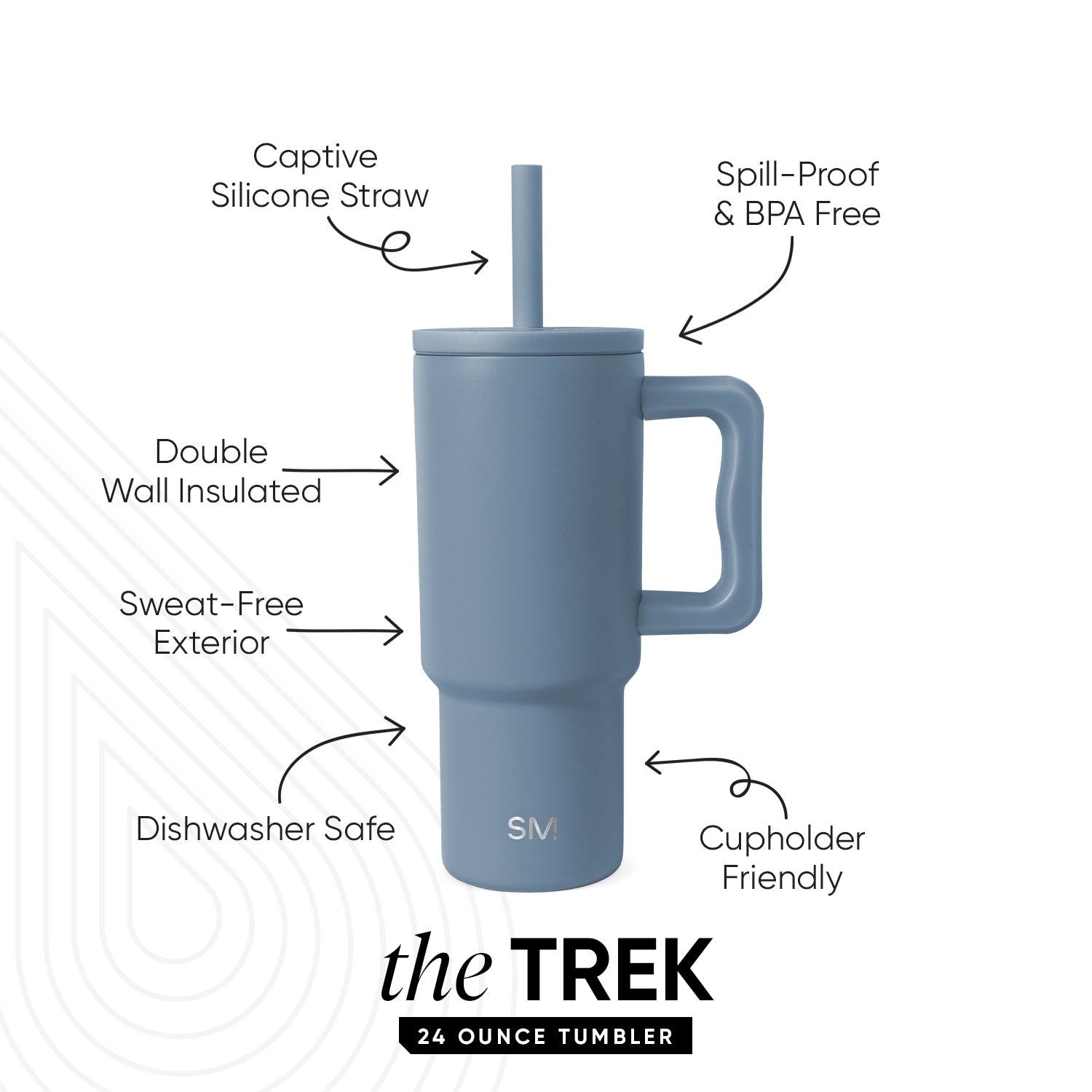Trek Kids Insulated Tumbler with Silicone Straw Lid - Leakproof Stainless Steel Water Bottle for School, Travel & Outdoor Activities
