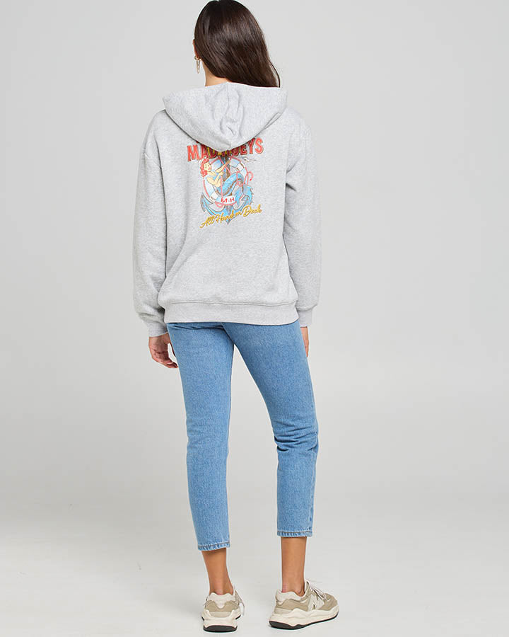 The Mad Hueys All Hands On Deck Women's Pullover Hoodie - Cozy Fleece Sweatshirt for Casual Wear & Outdoor Activities