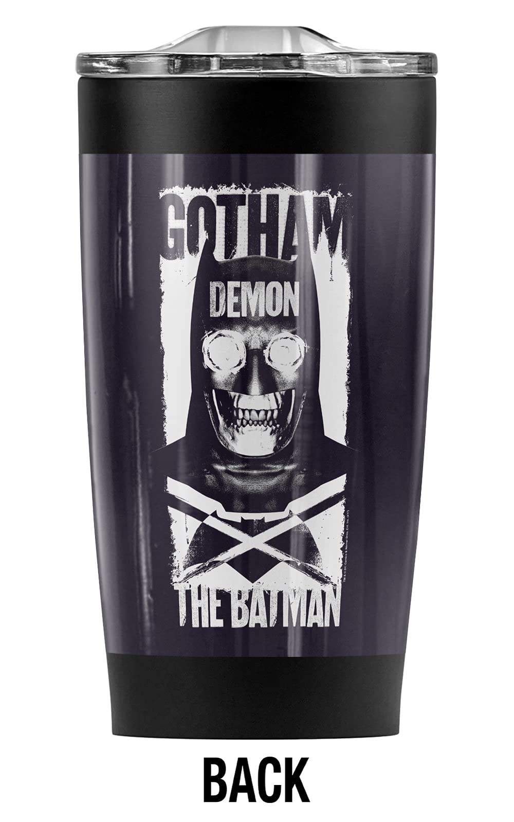 Batman vs Superman Demon Bat Stainless Steel Tumbler 20oz - Vacuum Insulated Travel Mug with Leakproof Lid - Keeps Hot & Cold for Hours - Perfect for Coffee, Tea, Iced Drinks at Home, Office or Gym
