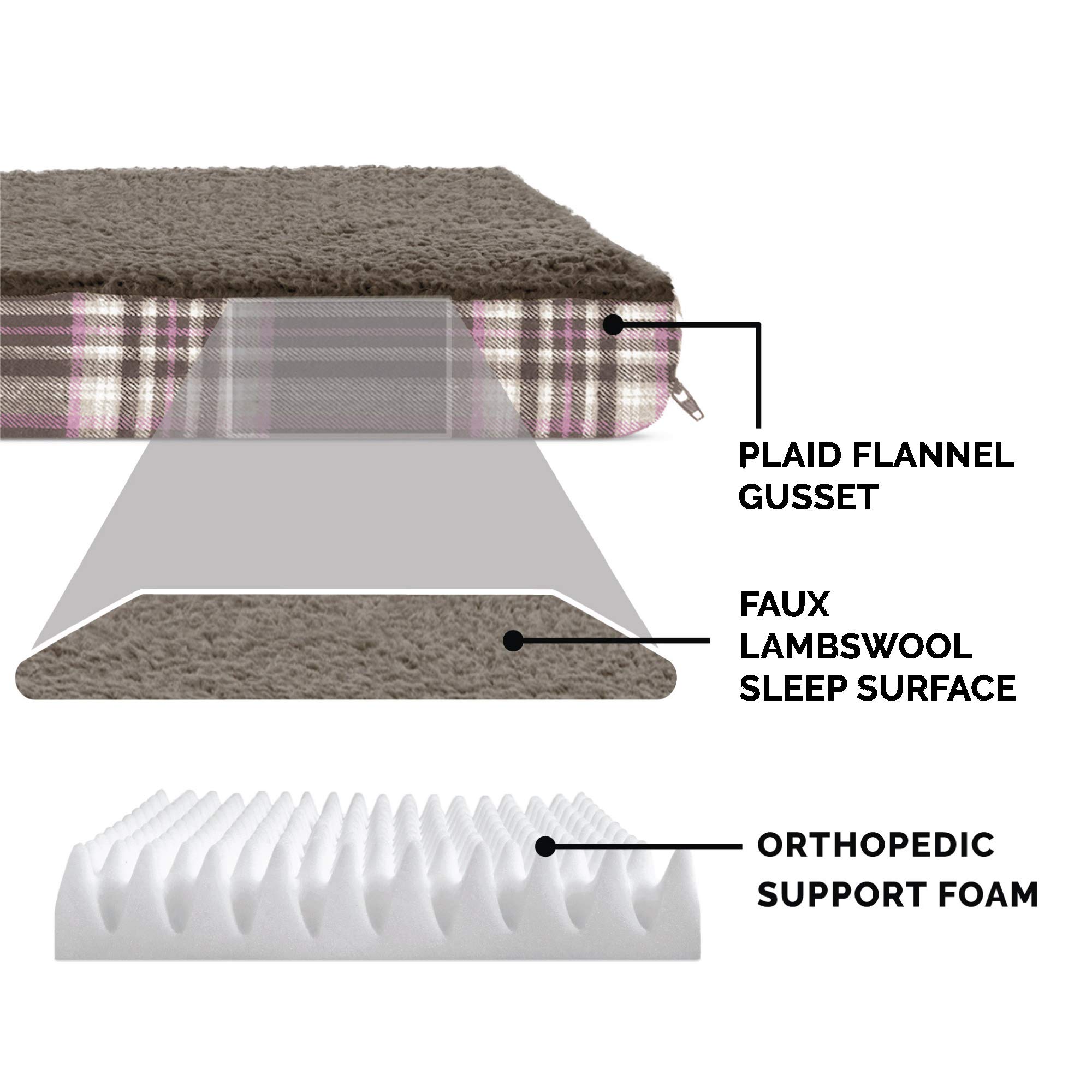 **Furhaven Orthopedic Dog Bed for Small Dogs Under 20 lbs - Washable Sherpa & Plaid Flannel Mattress - Java Brown Small - Perfect for Crates, Kennels & Pet Sofas**
