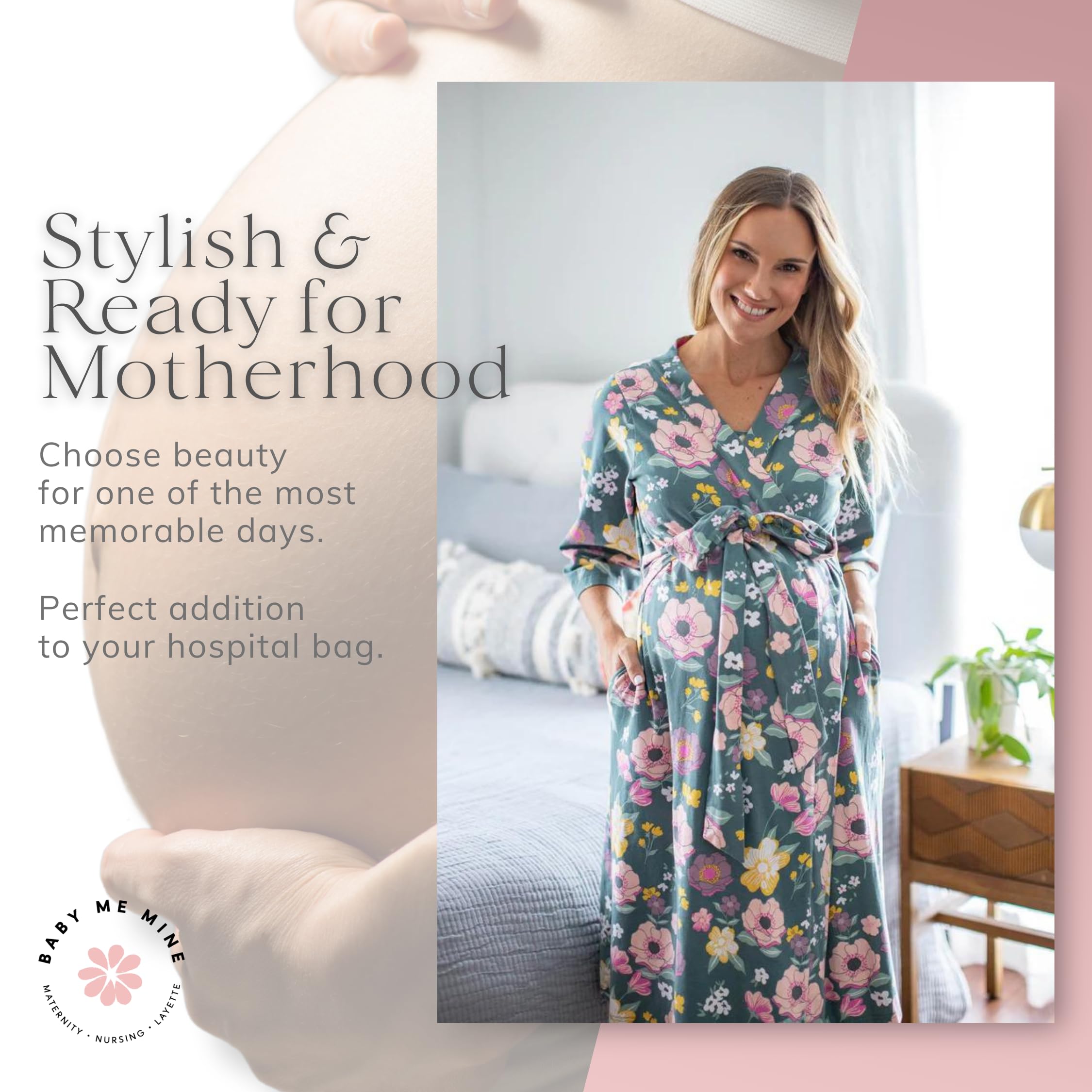 Mommy & Baby Matching Hospital Gown Set for Labor & Delivery