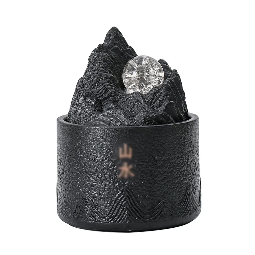 Desktop Fountain - Small Relaxing Tabletop Waterfall Feature for Office & Home Decor | Indoor Zen Fountain with Soothing Water Sounds for Stress Relief & Meditation