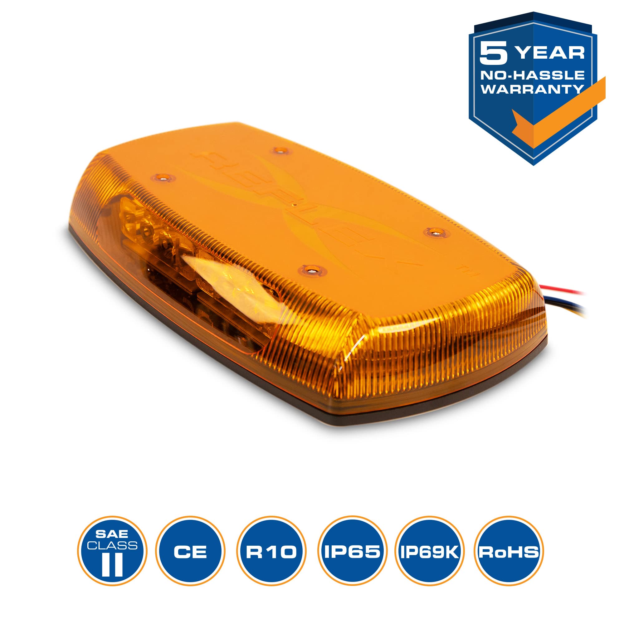 ECCO LED Mini Bar Amber 15 Inch Roof Top Light Bar - 12V/24V Waterproof Vehicle Warning Lights for Cars, Trucks & Snow Plows - Durable 5 Year Warranty - Ideal for Emergency, Construction & Off-Road Safety Lighting