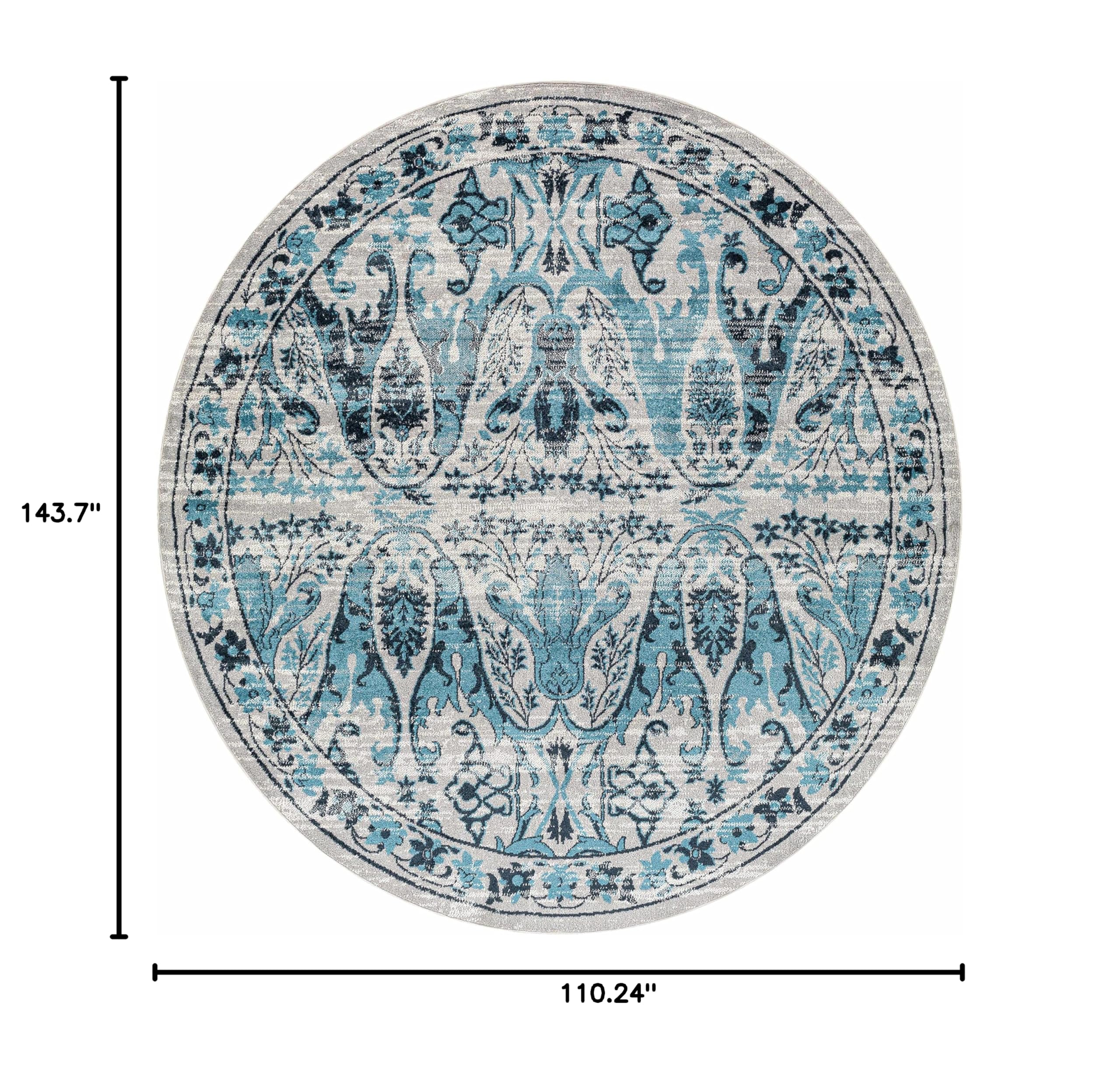 Hauteloom Macalaya Machine Washable Area Rug - Blue & Gray - 9'3