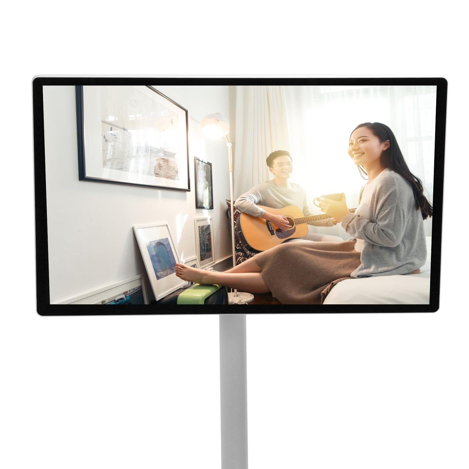 24 Inch Standing Smart TV with Touch Screen - Portable Wireless Projection Monitor for Home & Office | Strong Decoding, HD Display for Streaming, Gaming & Presentations