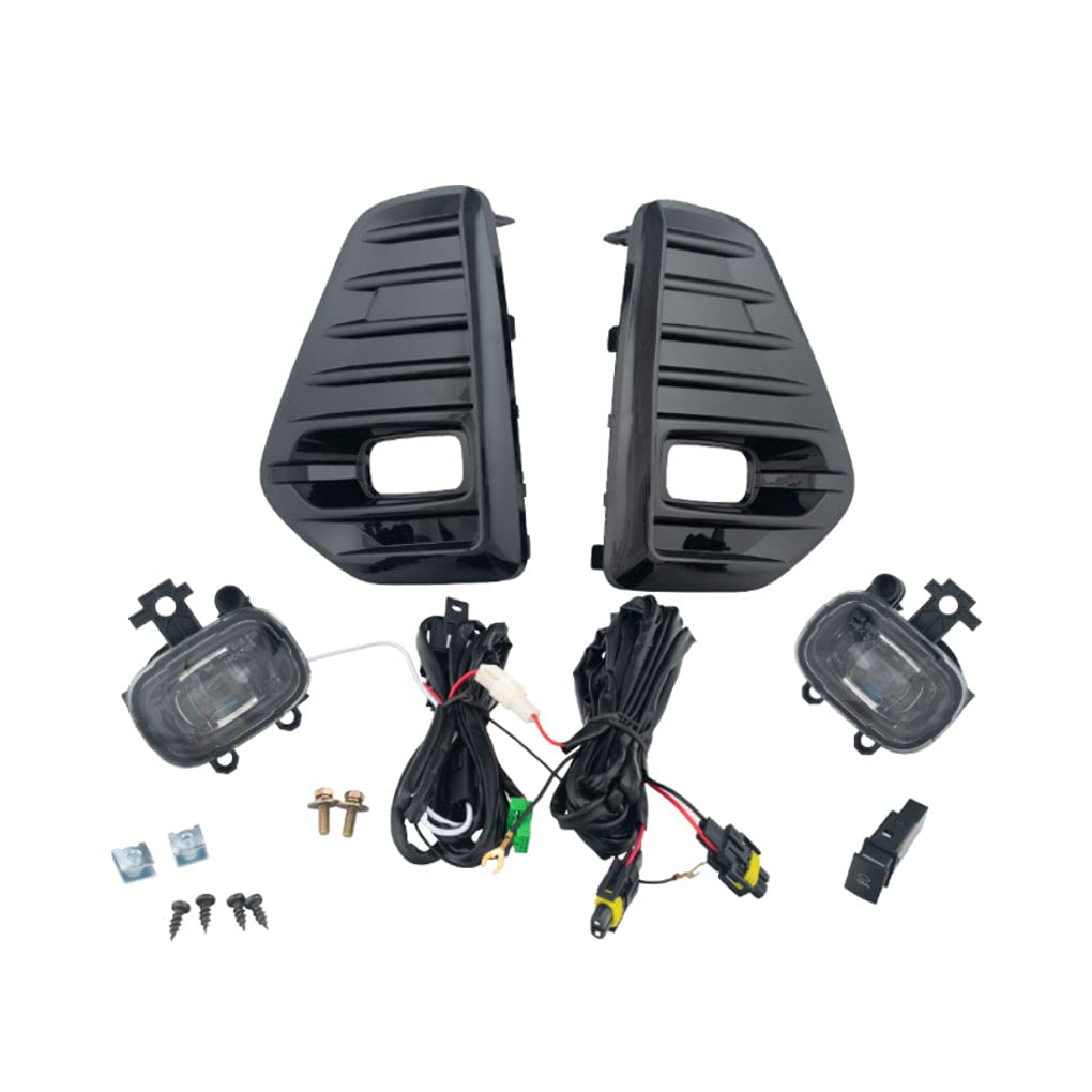 2021-2024 Nissan Kicks LED Fog Light Assembly with Bezels & Switch Harness - DOT/SAE Compliant Left & Right Fog Lights for Enhanced Night Driving Safety