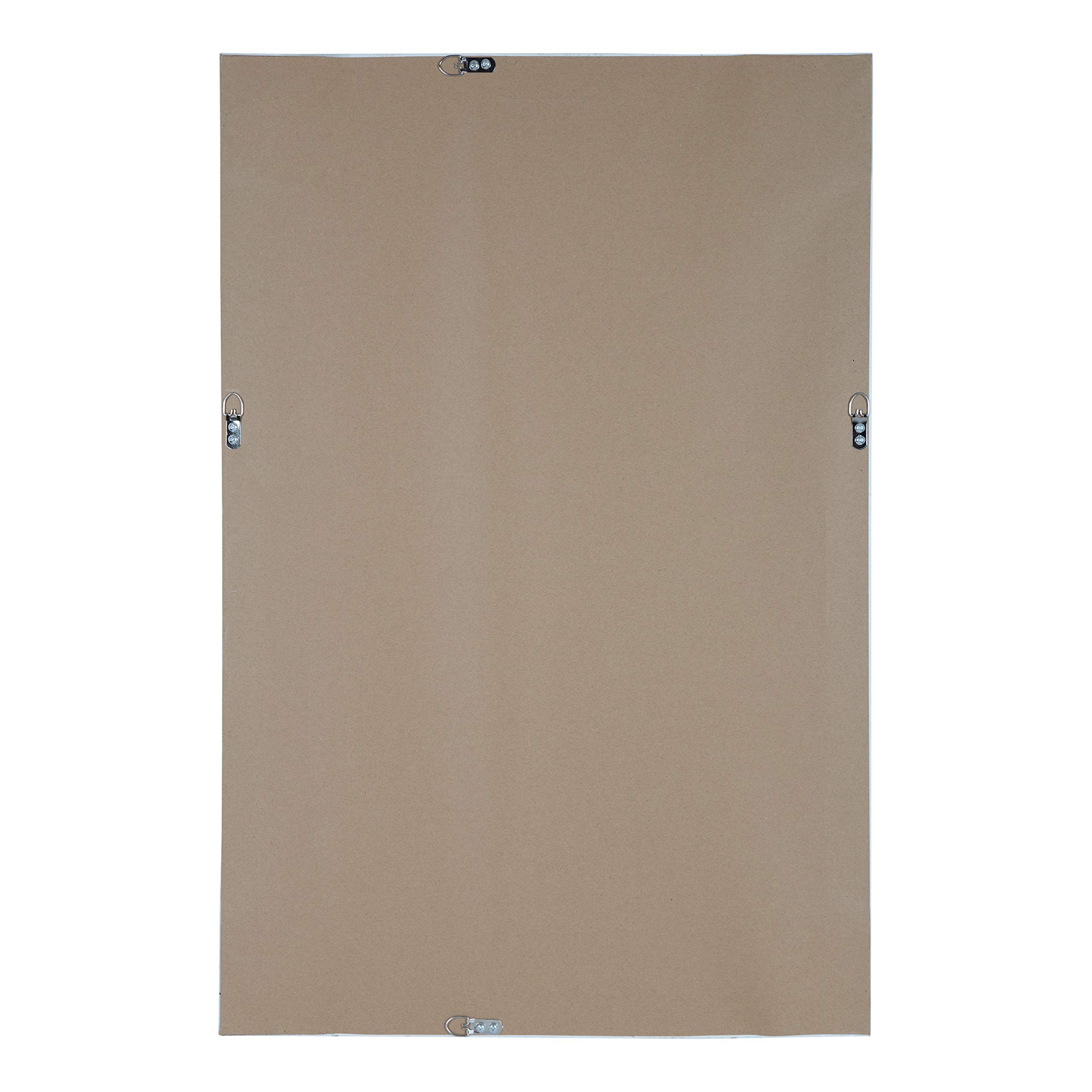 Kate & Laurel Evans Modern Floating Wall Mirror - 24x36 Inches, White Frame - Contemporary Chic Accent Mirror for Living Room, Bedroom & Entryway Decor